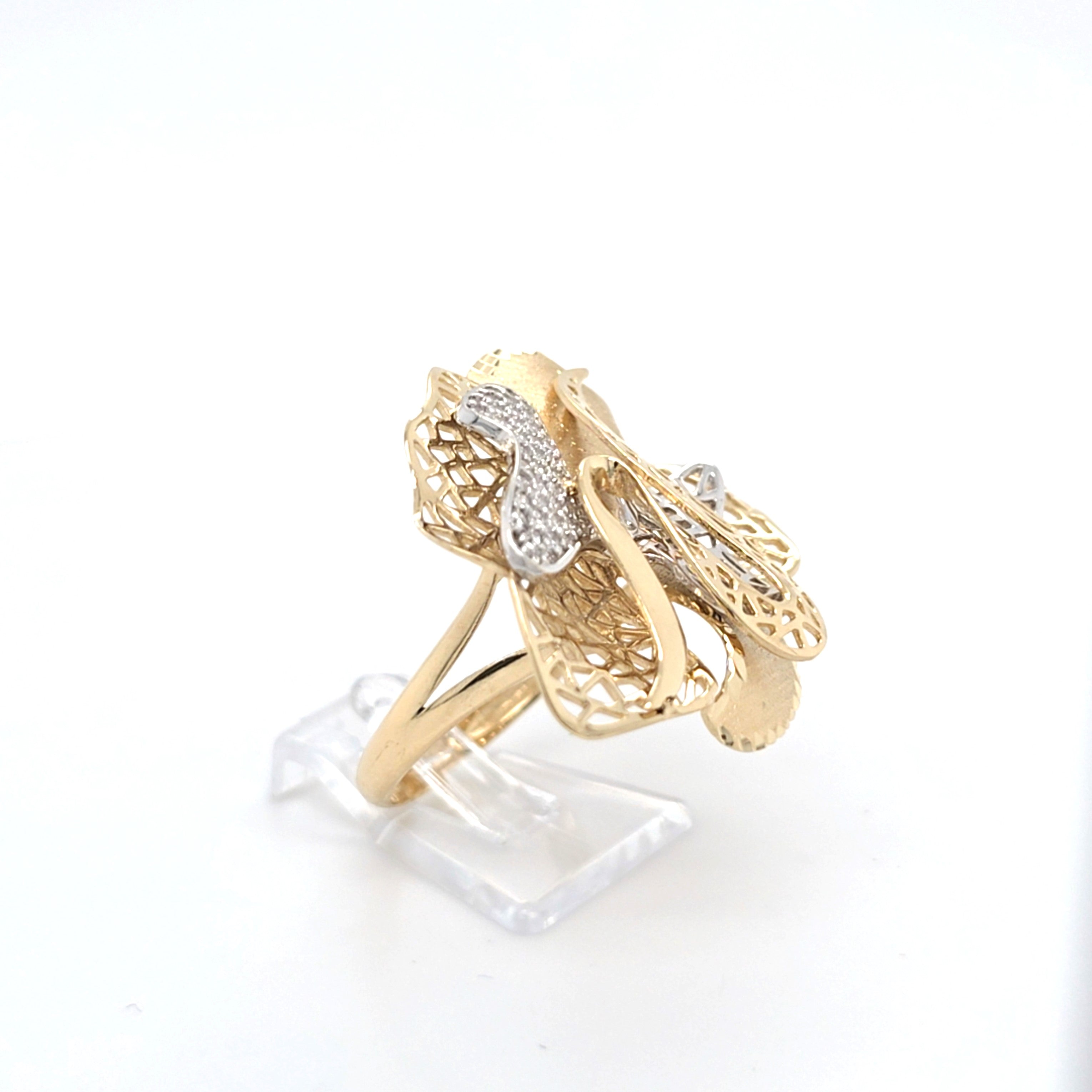 Damen Ring Gelbgold Weißgold 585 14 kt Zirkonia Schmuck Geschenk 176003