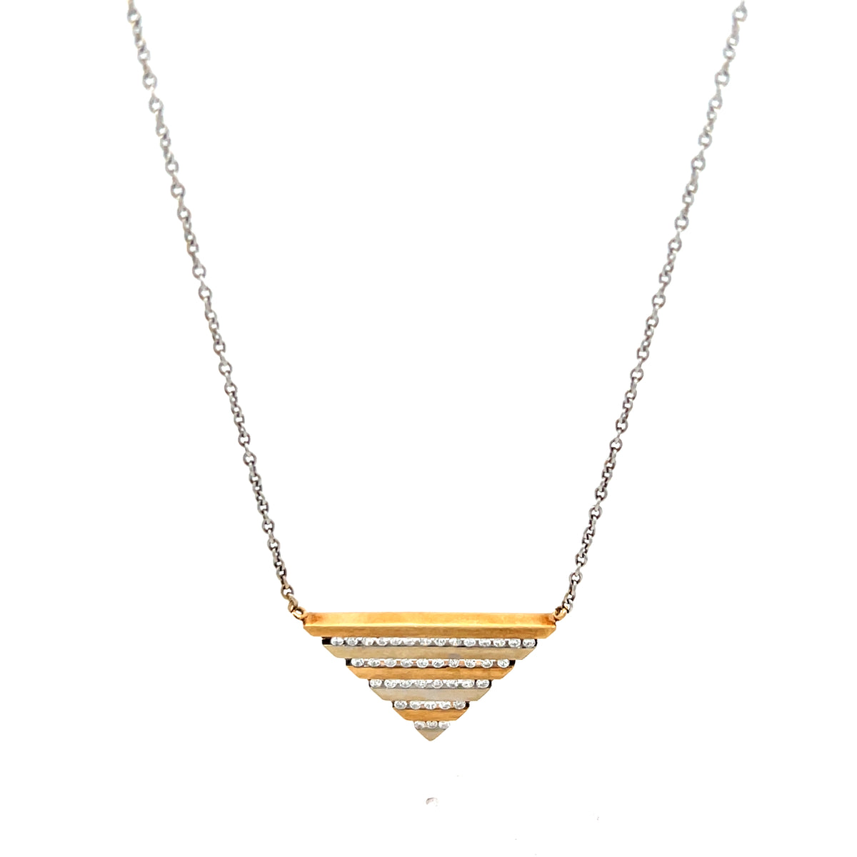 Collier Gelbgold und Weißgold 585 / 14 kt mit Brillanten