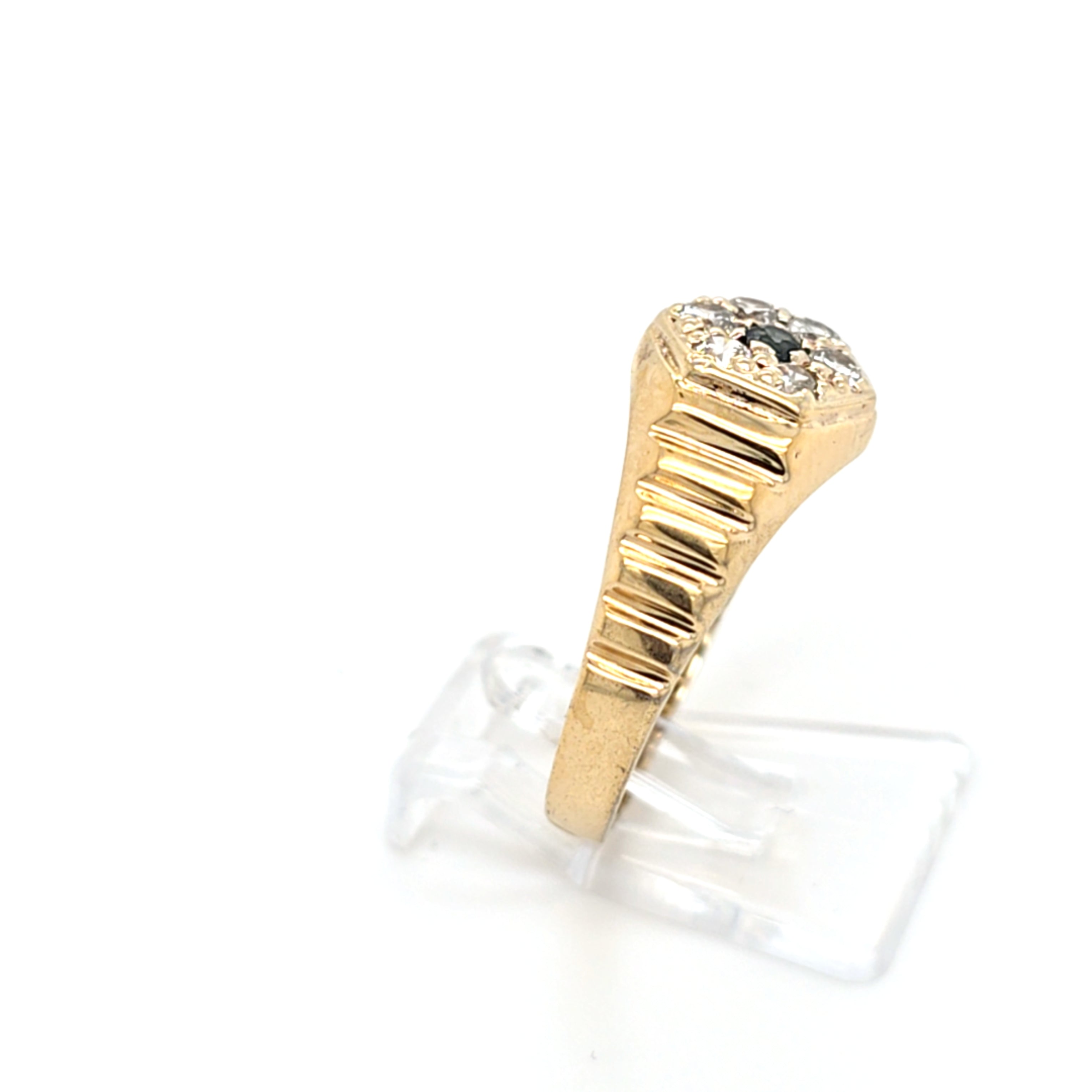 Damen Ring Gelbgold 333 8kt Zirkonia Blauer Schmuckstein Schmuck 210747