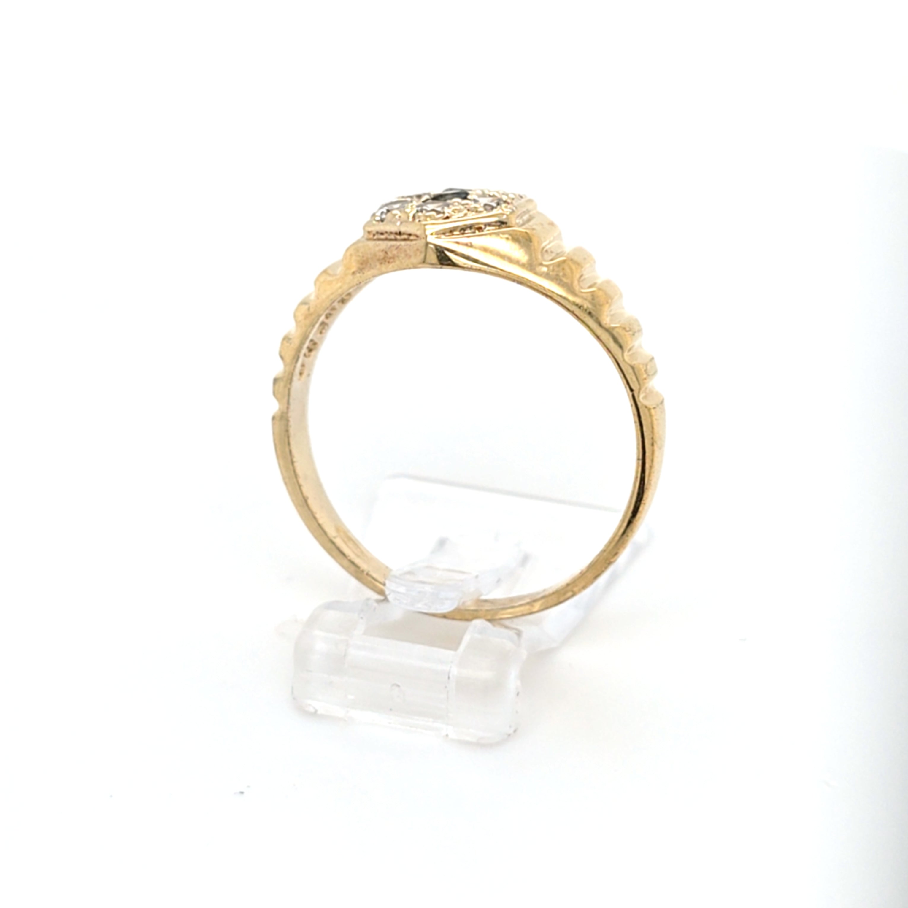Damen Ring Gelbgold 333 8kt Zirkonia Blauer Schmuckstein Schmuck 210747