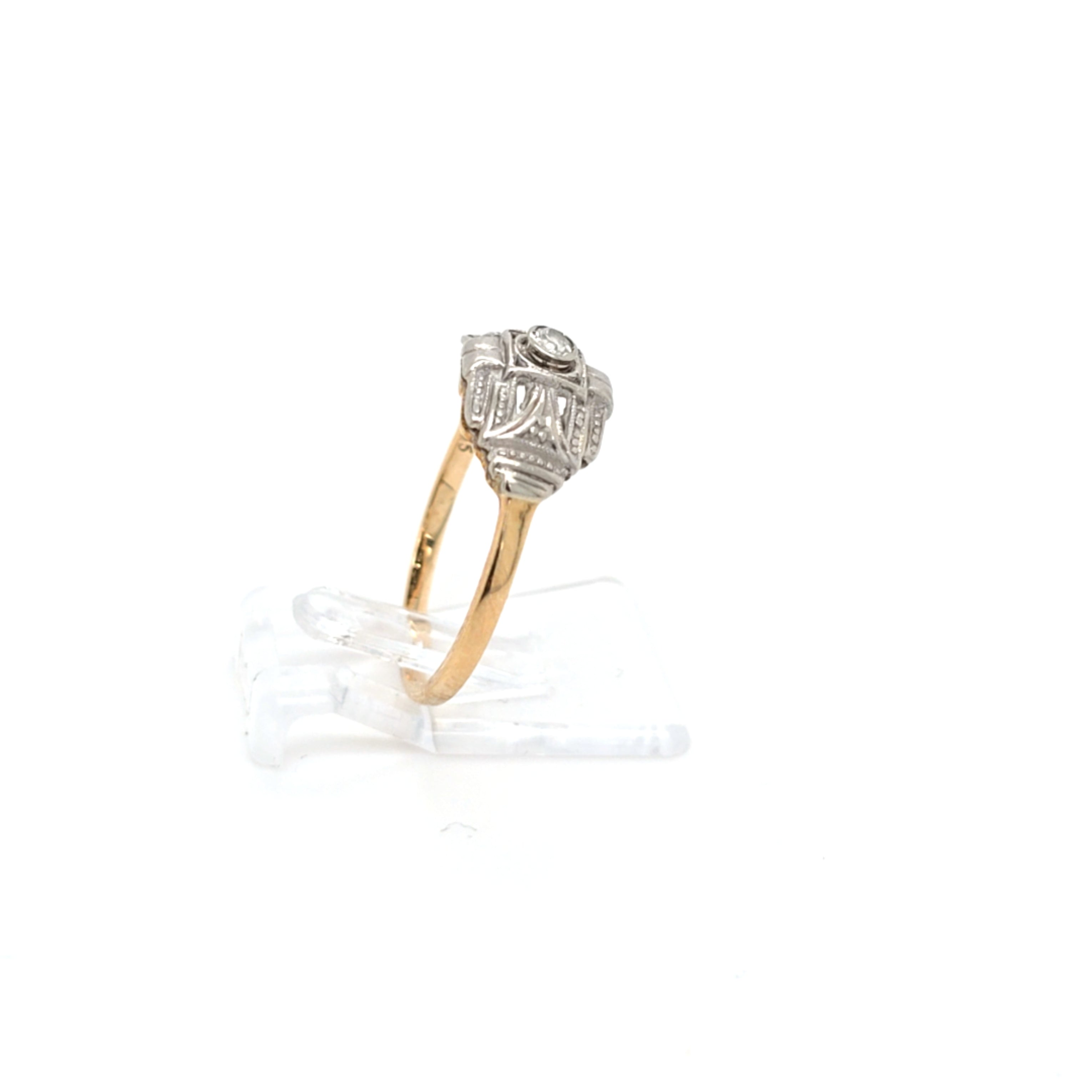 Damen Ring Gelbgold Weißgold 585 14 kt Brillant *53* Schmuck 207765