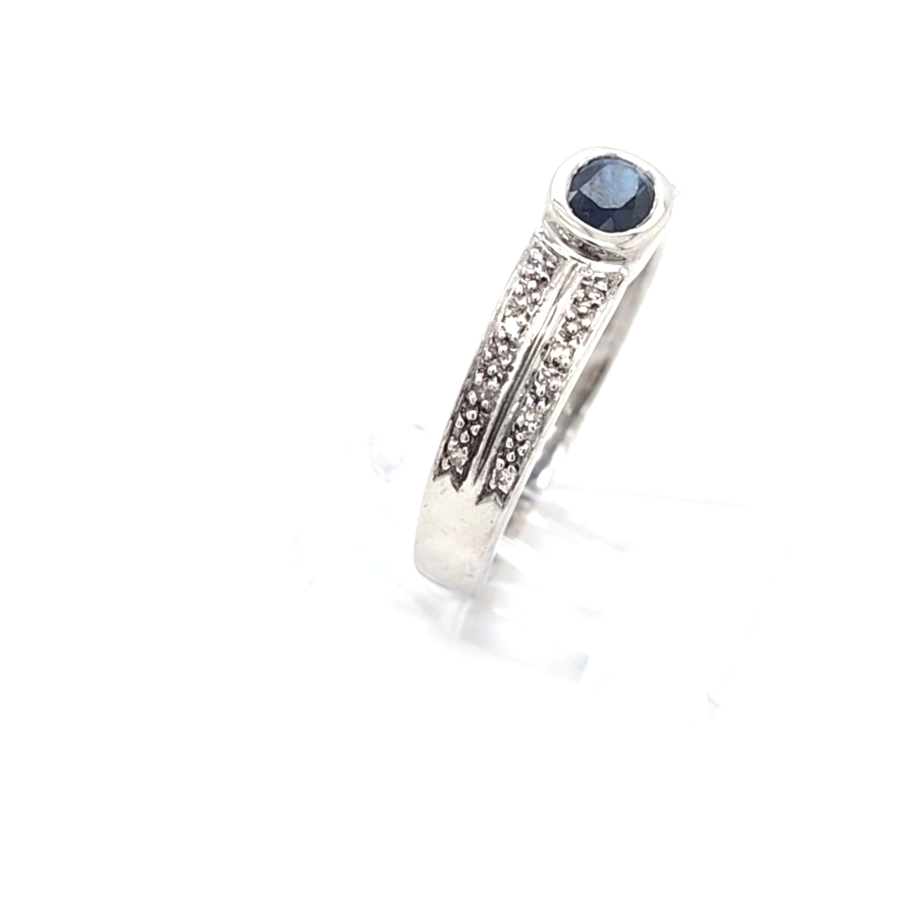 Damen Ring Weiß Gold 585/ 14 kt Saphir Brillanten *55* Schmuck