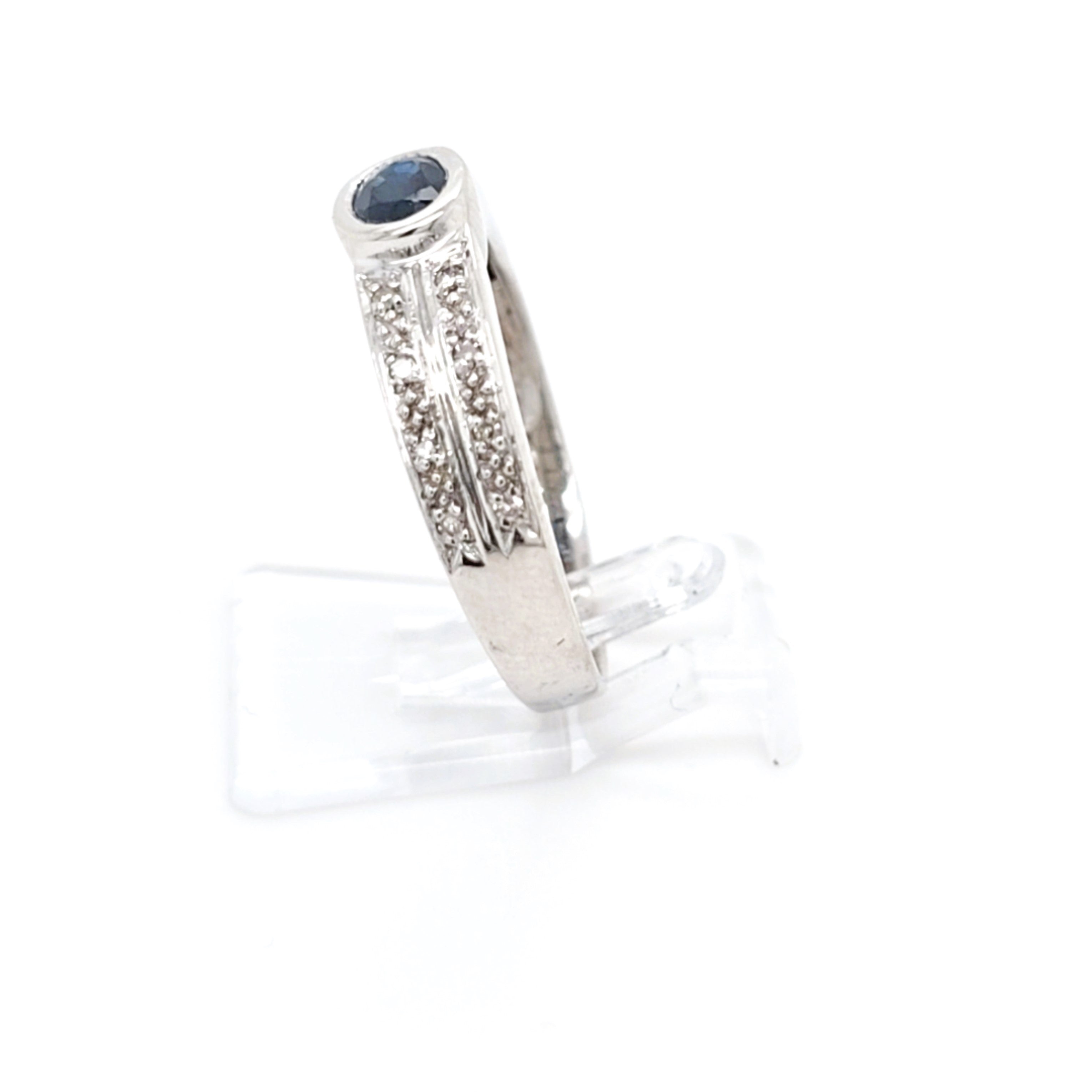 Damen Ring Weiß Gold 585/ 14 kt Saphir Brillanten *55* Schmuck