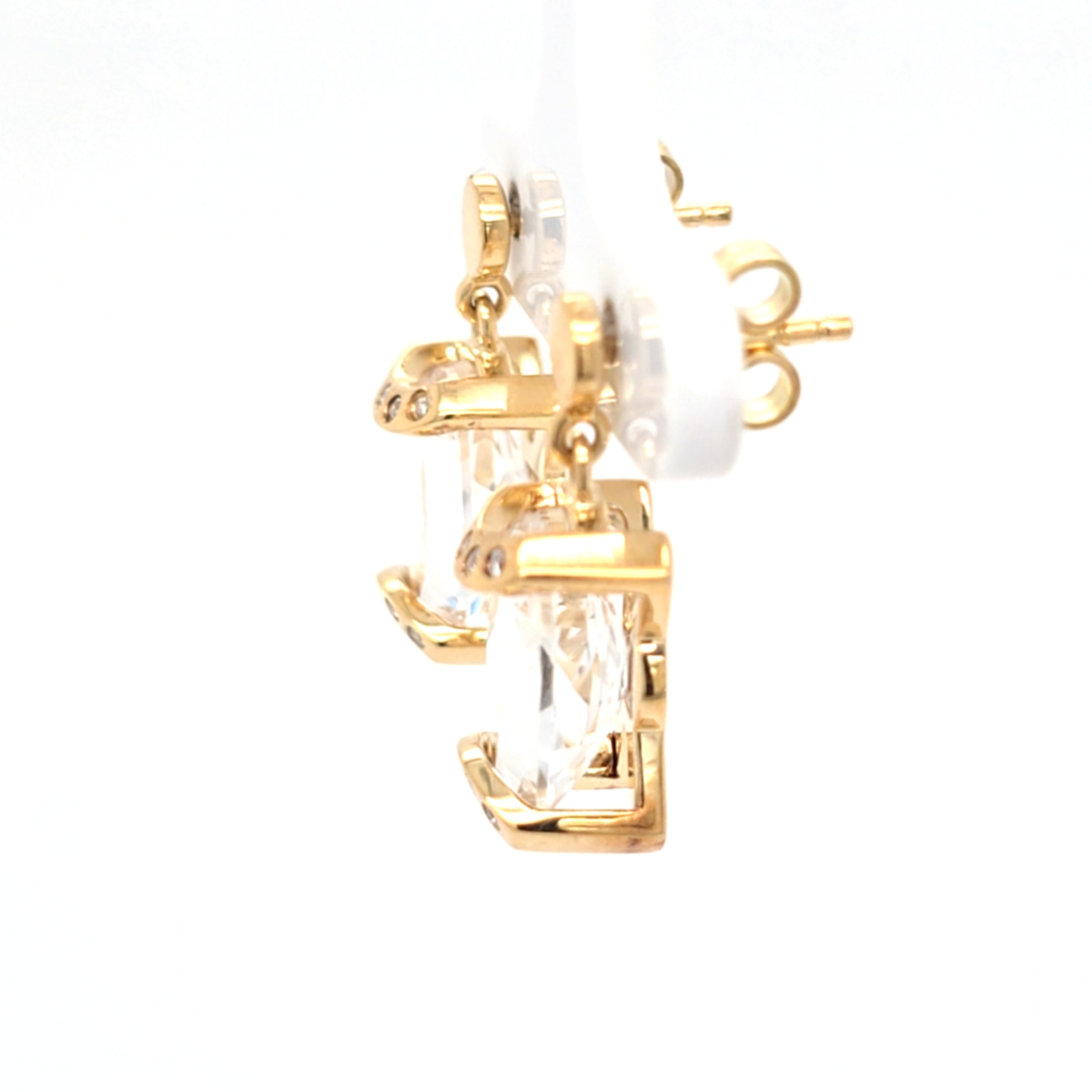 Jette Joop Ohrringe Gelbgold 750 18 kt. Brillanten Bergkristall Damen Schmuck 172226
