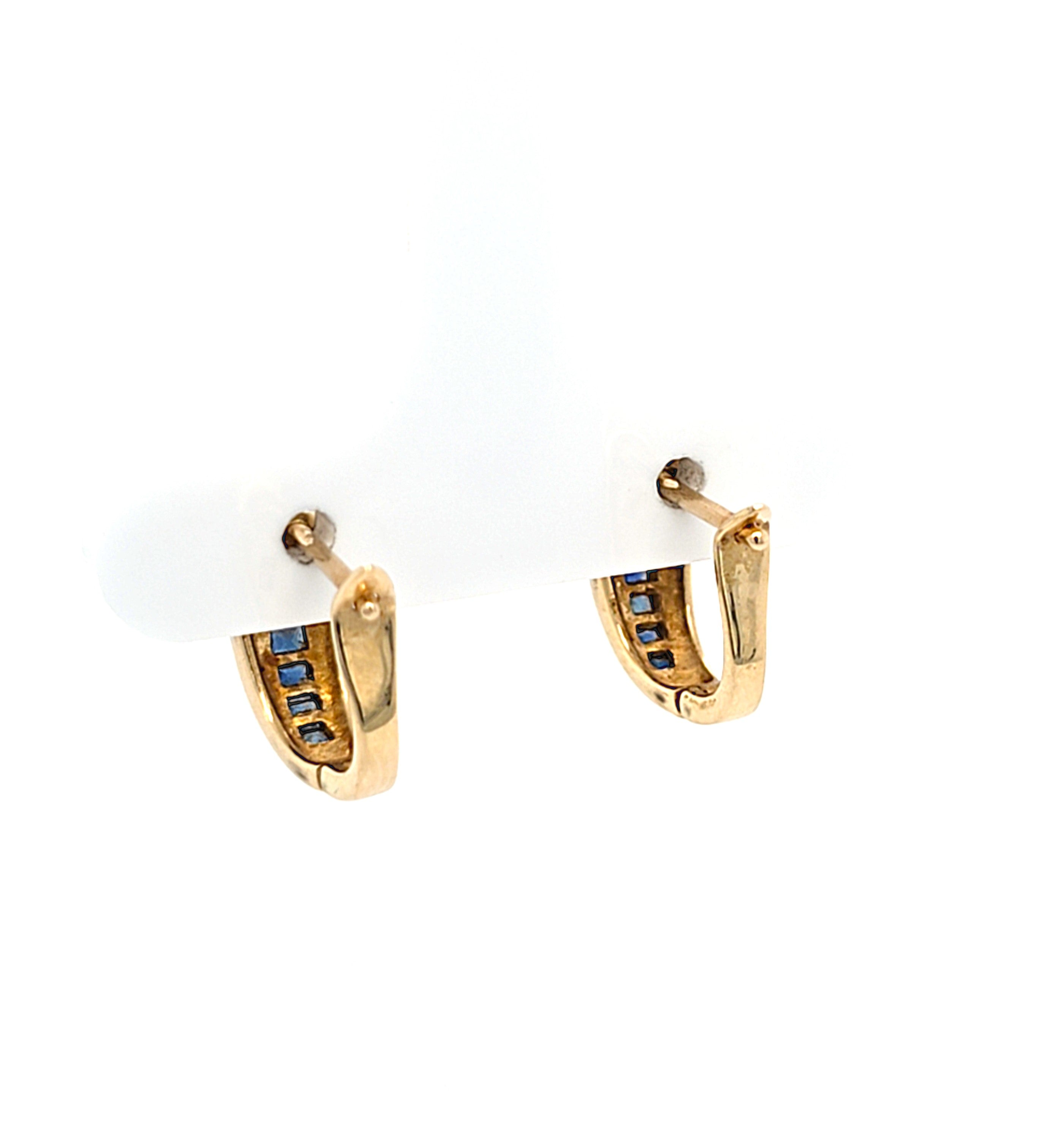 Ohrringe Gold 585 14 kt Brillanten Schmucksteine Blau Damen