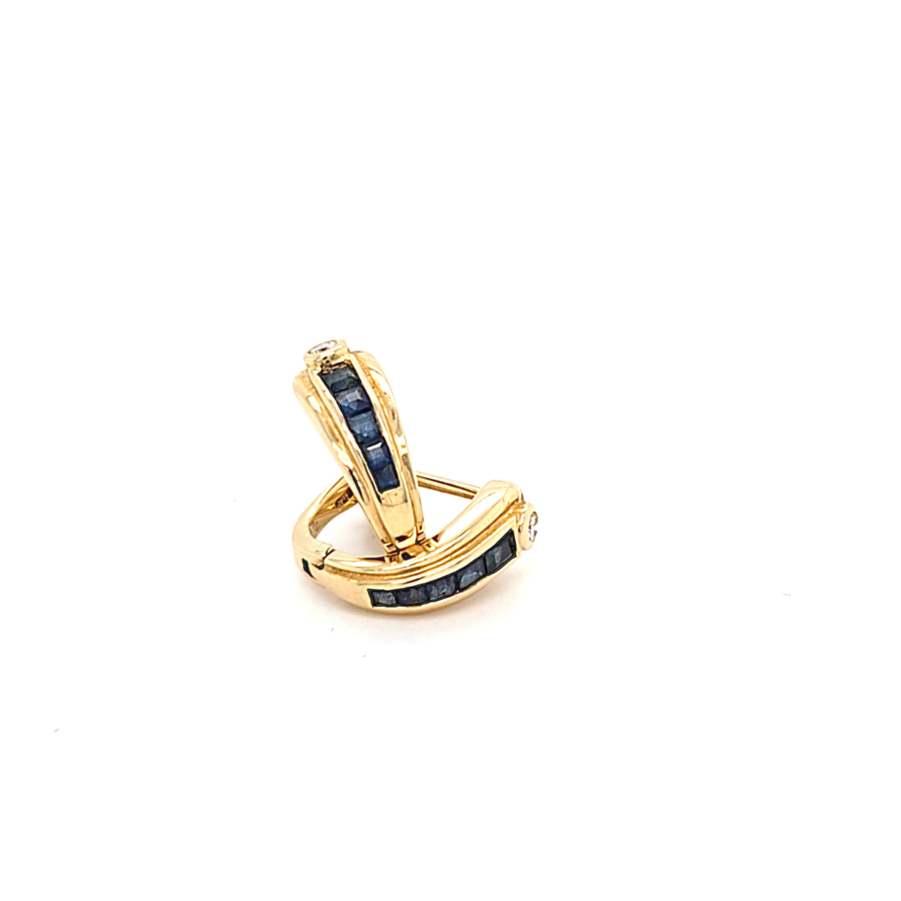 Ohrringe Gold 585 14 kt Brillanten Schmucksteine Blau Damen