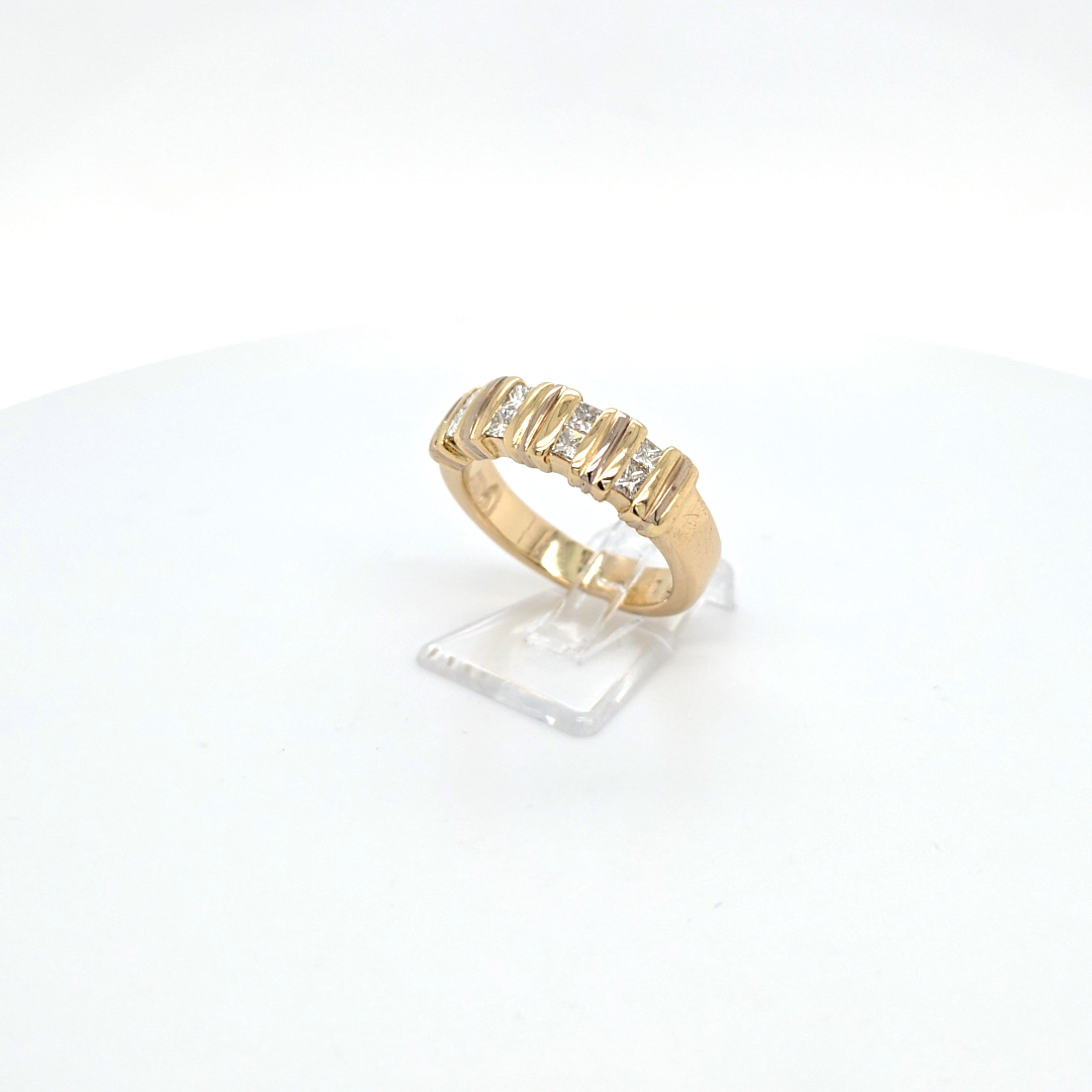 Ring Gelb Weiß Gold 750 Diamanten Schmuck Damen Geschenk