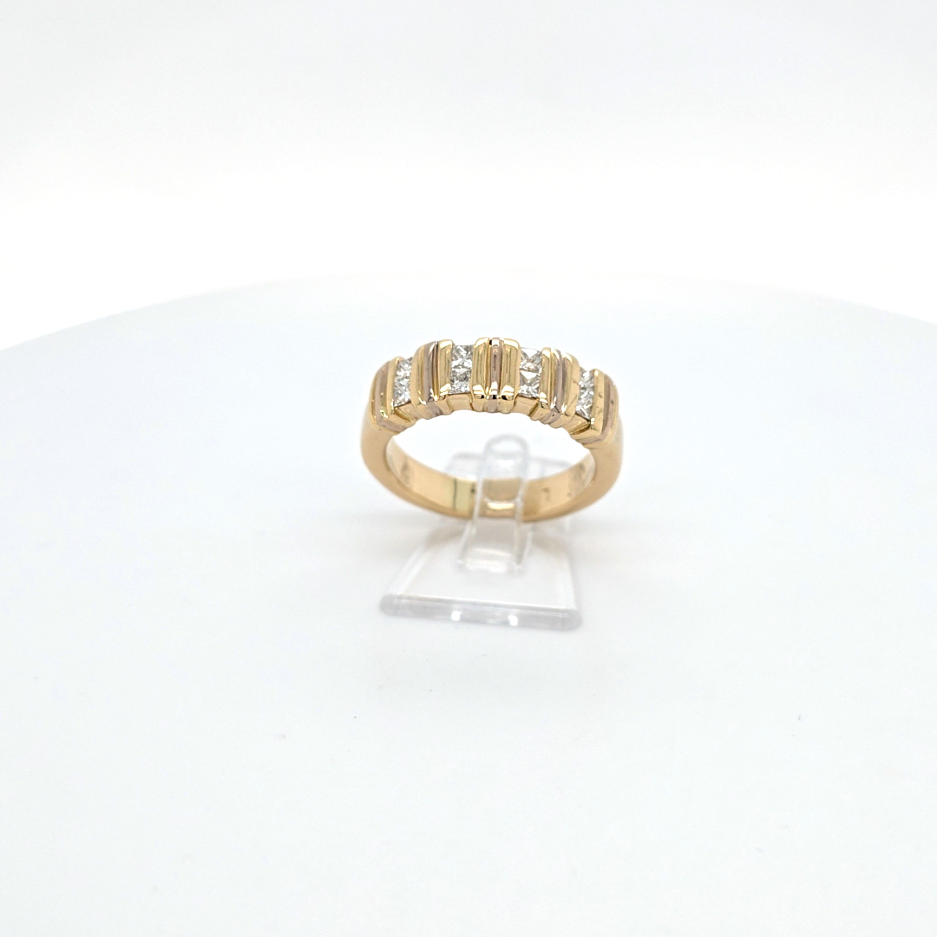 Ring Gelb Weiß Gold 750 Diamanten Schmuck Damen Geschenk