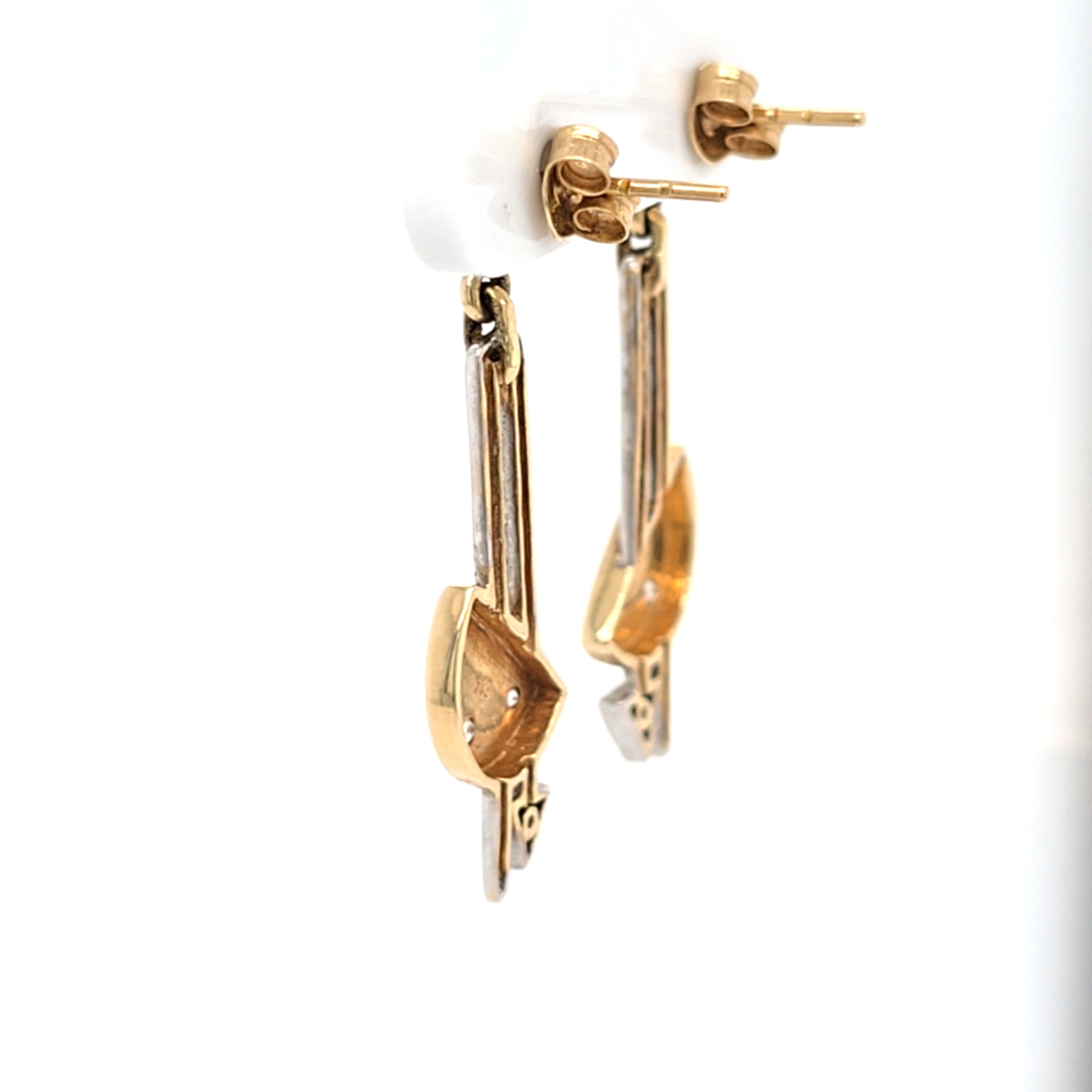 Damen Ohrringe Hänger Gelbgold Weißgold 585 14 kt Zirkonia Schmuck