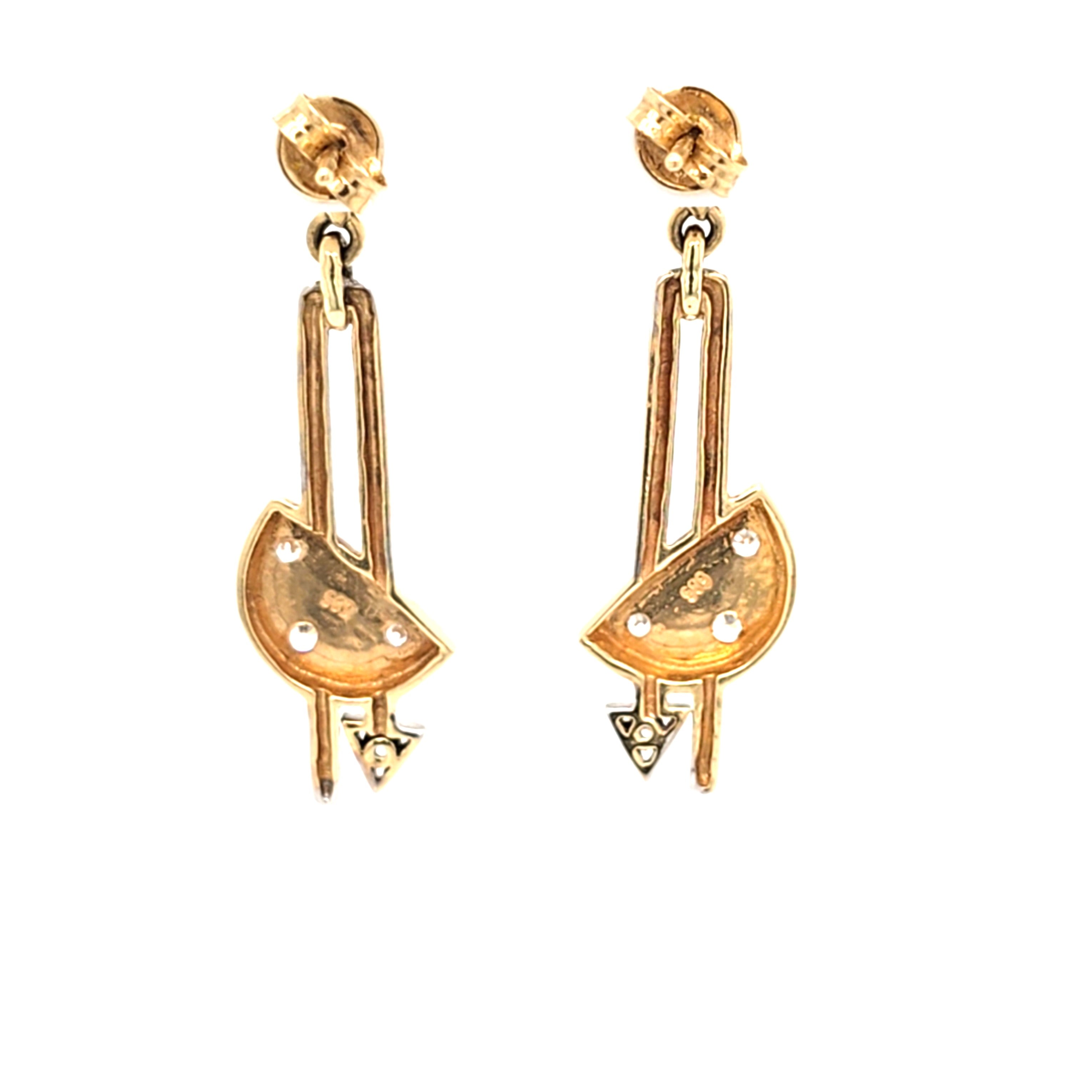 Damen Ohrringe Hänger Gelbgold Weißgold 585 14 kt Zirkonia Schmuck