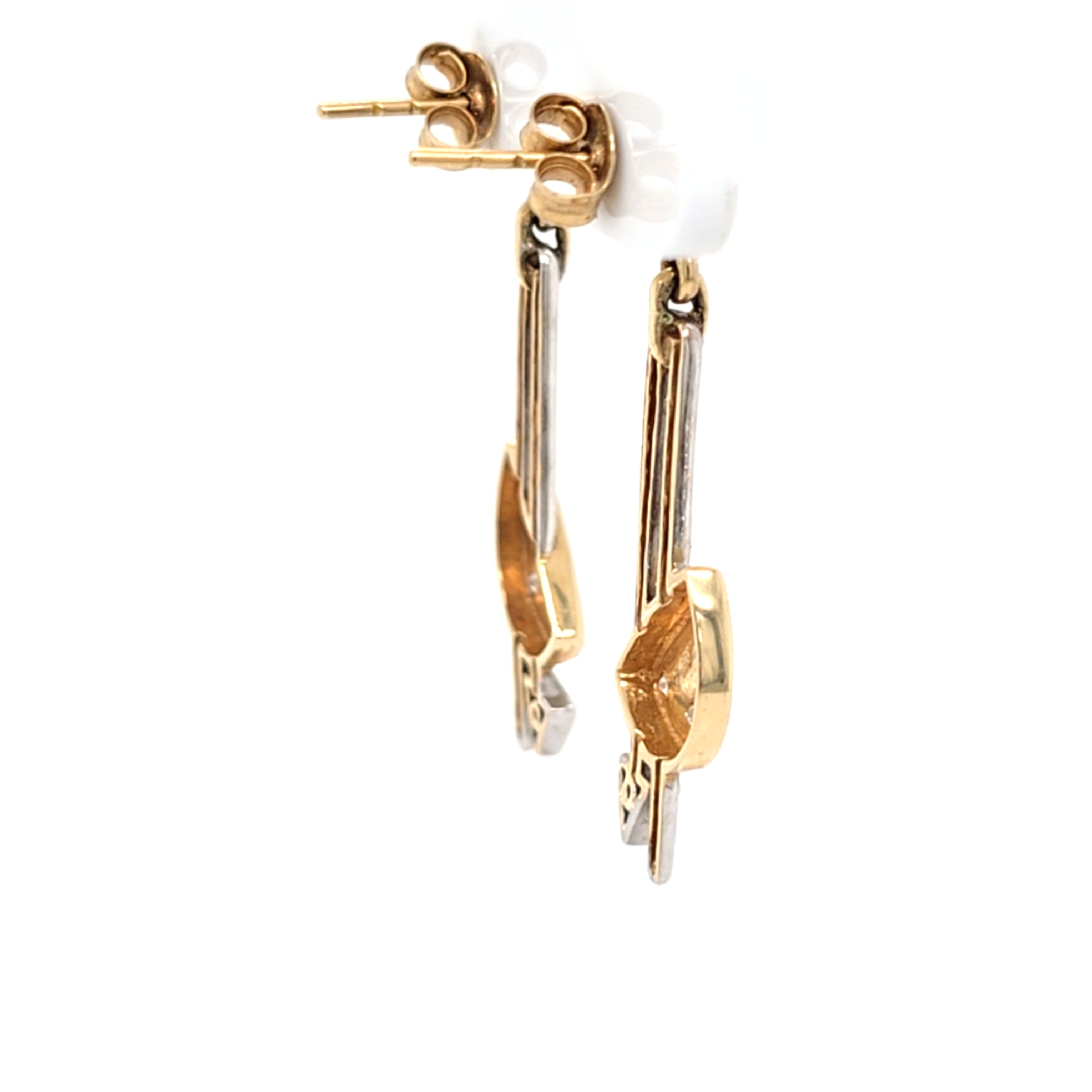 Damen Ohrringe Hänger Gelbgold Weißgold 585 14 kt Zirkonia Schmuck