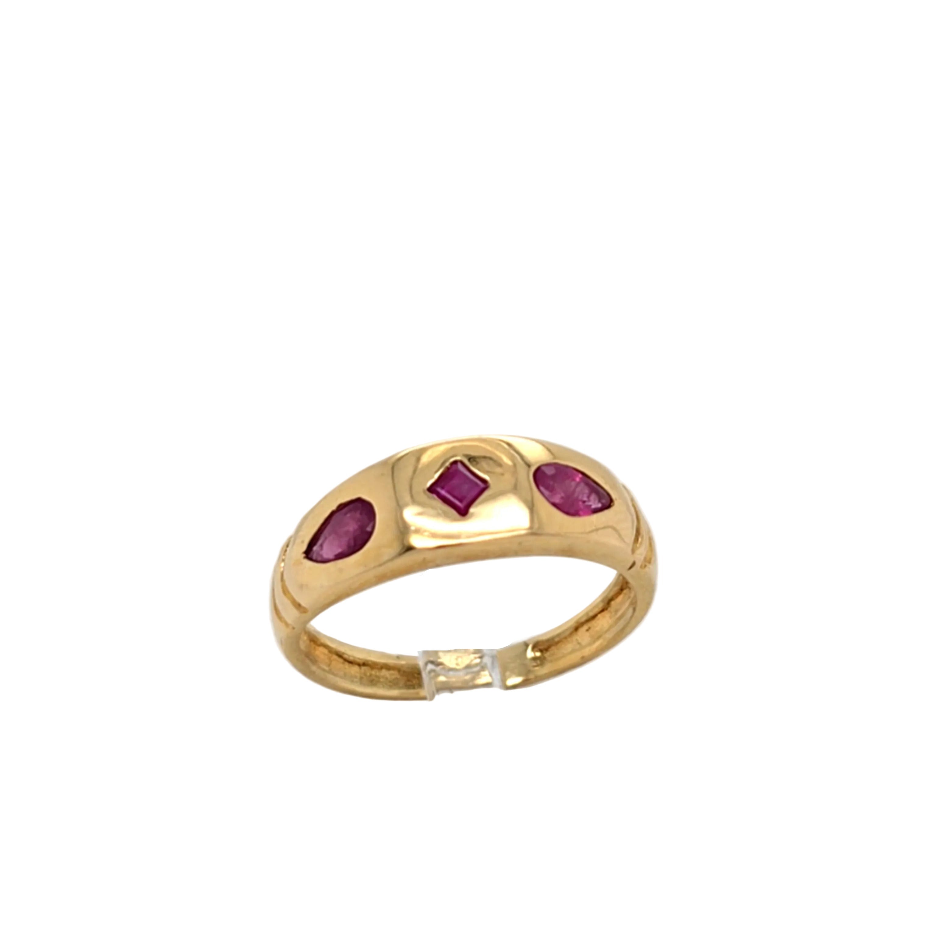 Ring Gelb Gold 750 Schmuckstein Rot Damen Geschenk