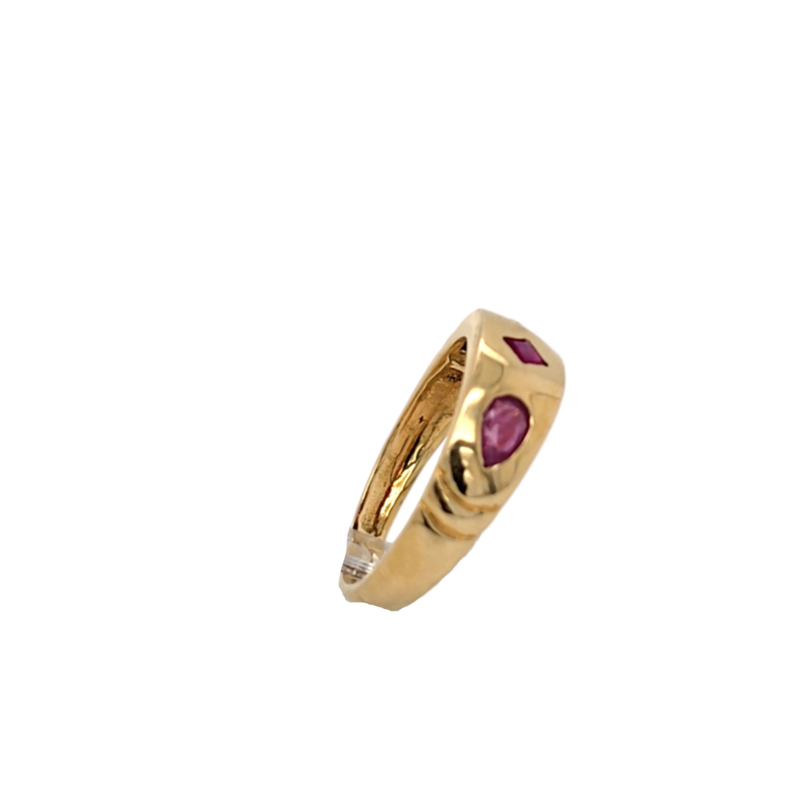 Ring Gelb Gold 750 Schmuckstein Rot Damen Geschenk