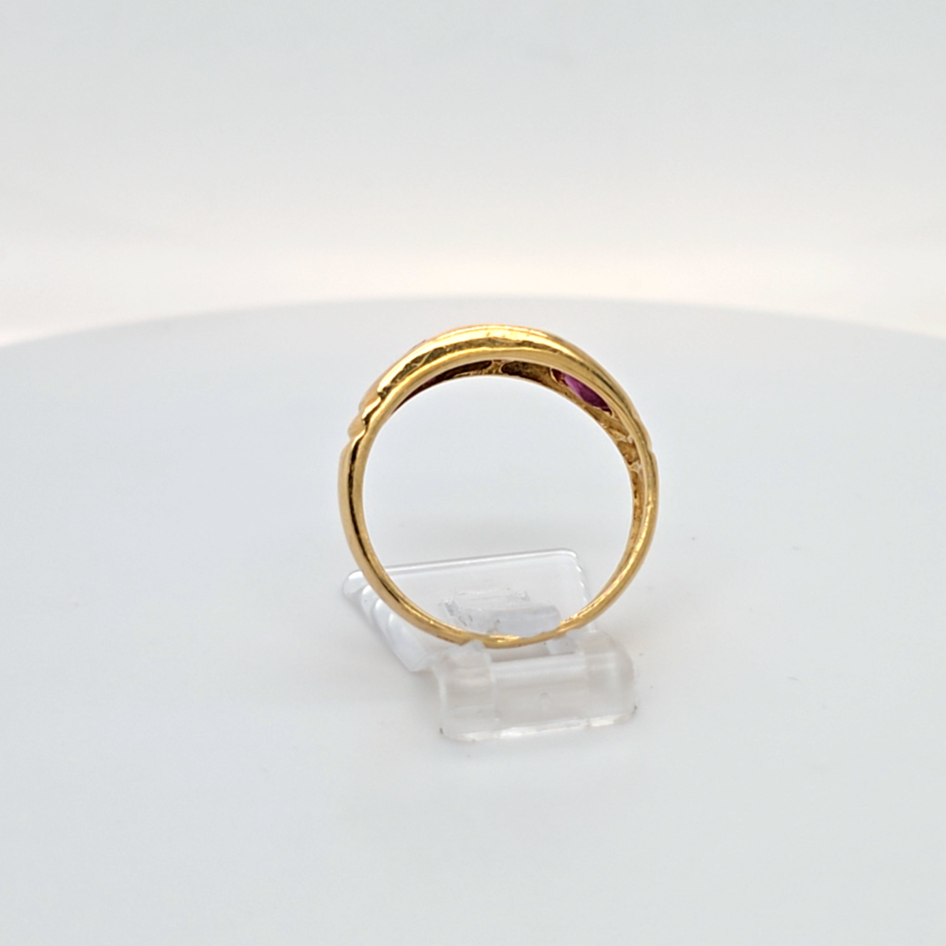 Ring Gelb Gold 750 Schmuckstein Rot Damen Geschenk