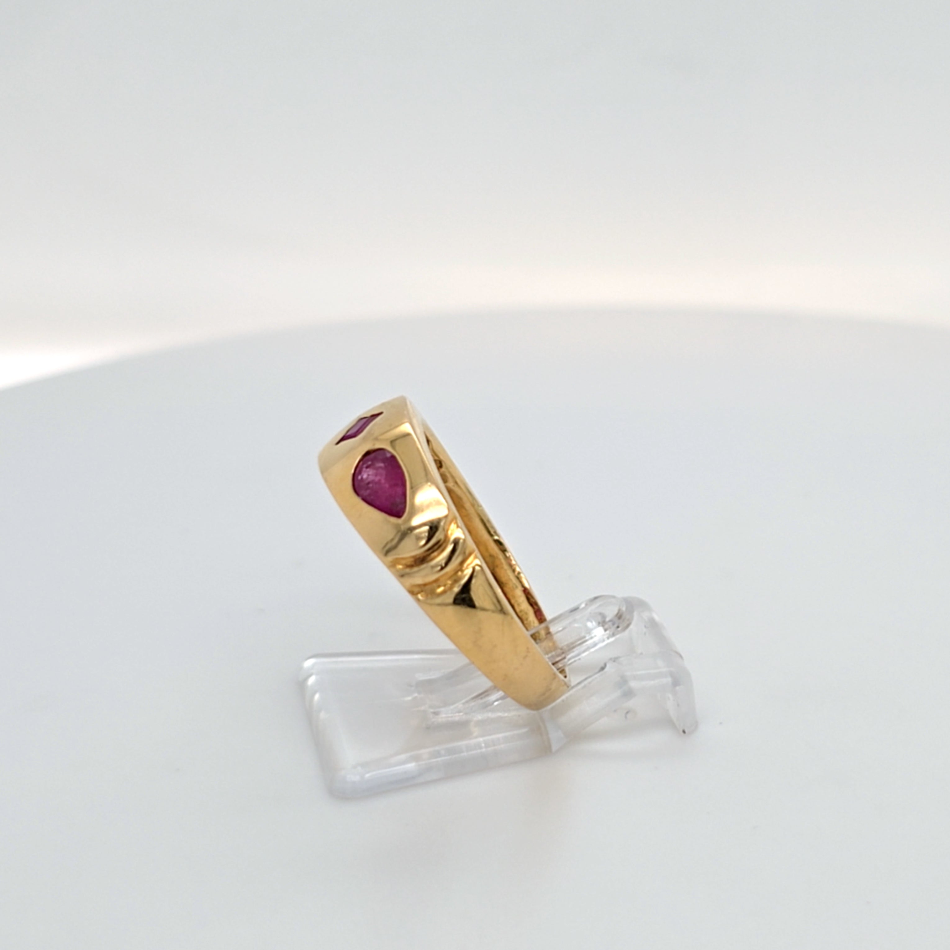 Ring Gelb Gold 750 Schmuckstein Rot Damen Geschenk