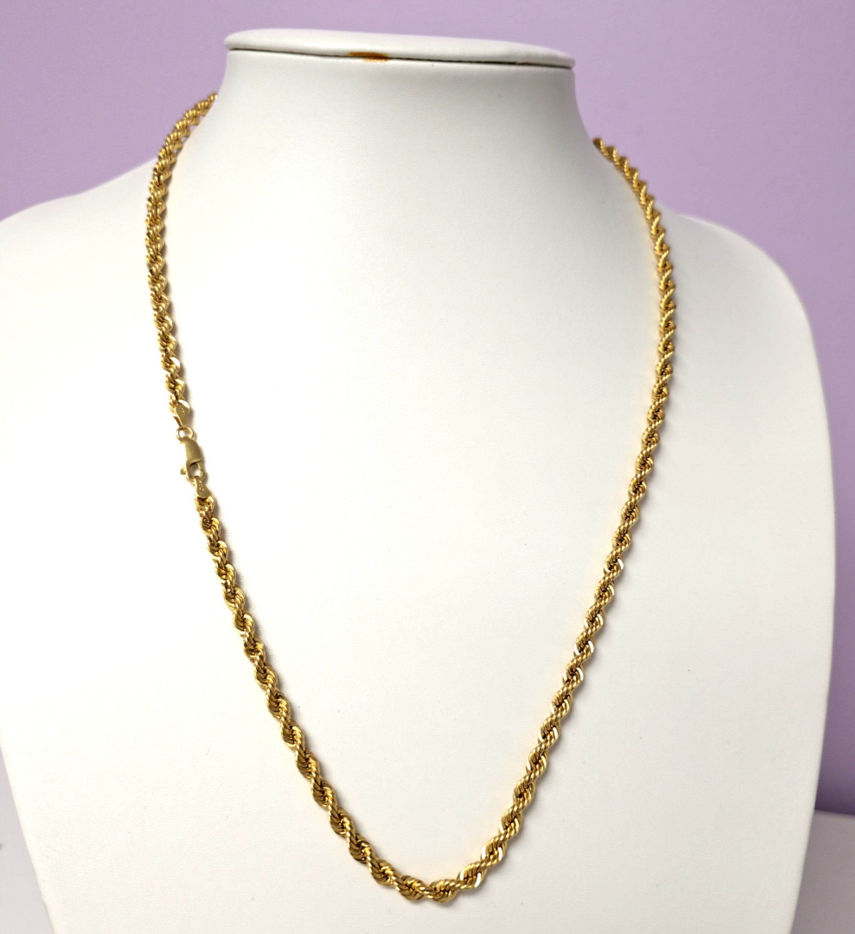 Kordel Kette Gelb Gold 585 Unisex Schmuck Geschenk
