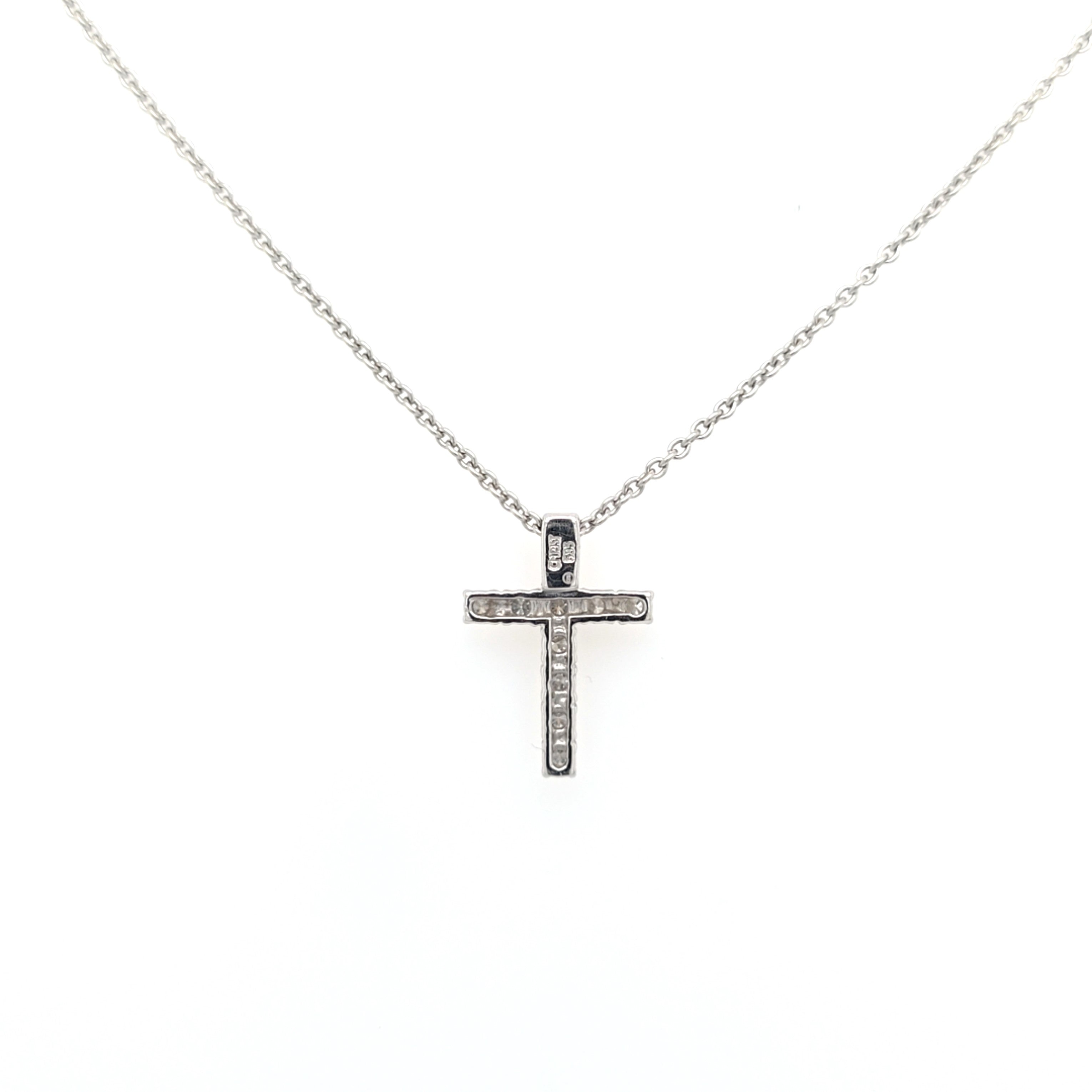 CHRIST Kette Anhänger Weiß Gold 585 Brillanten Kreuz