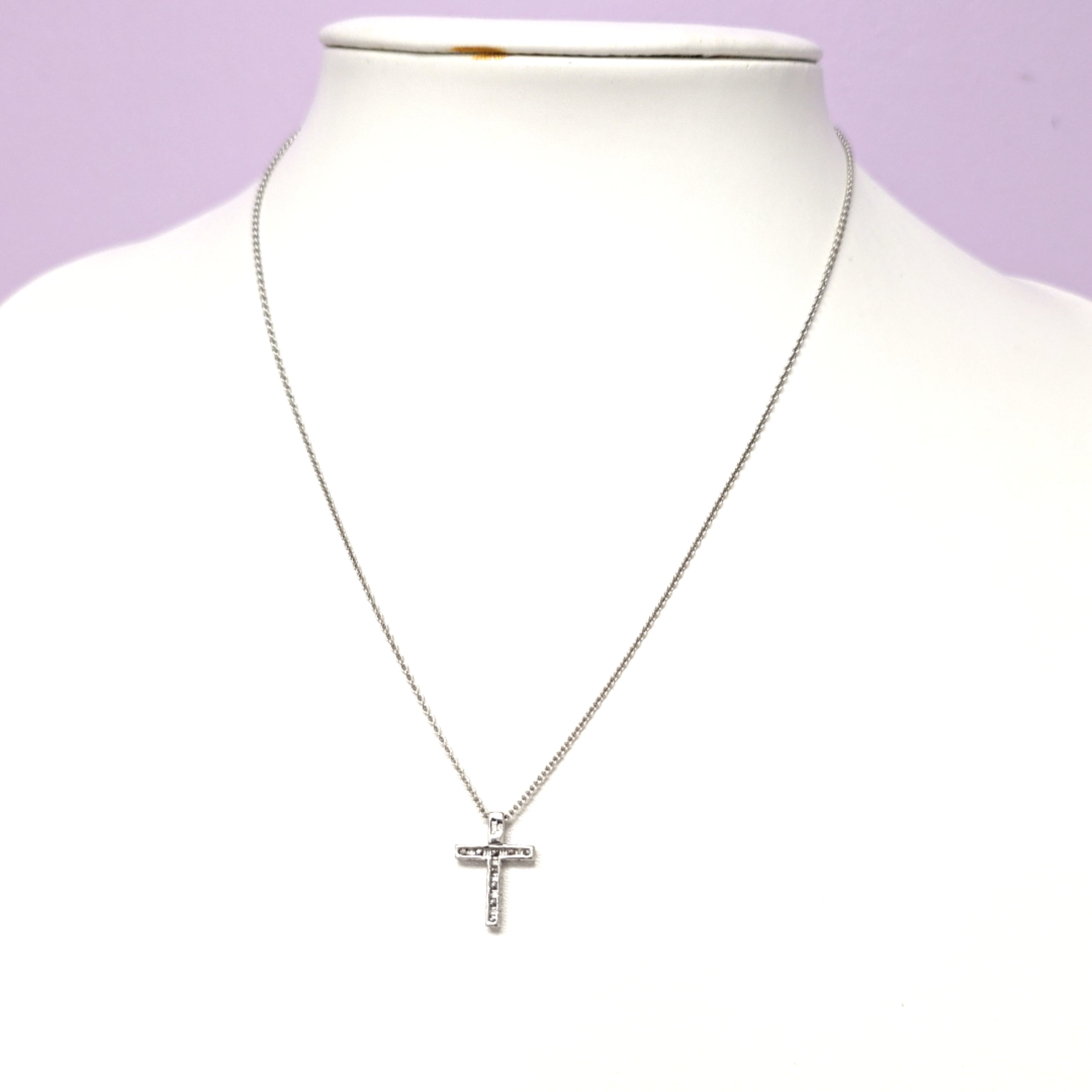 CHRIST Kette Anhänger Weiß Gold 585 Brillanten Kreuz