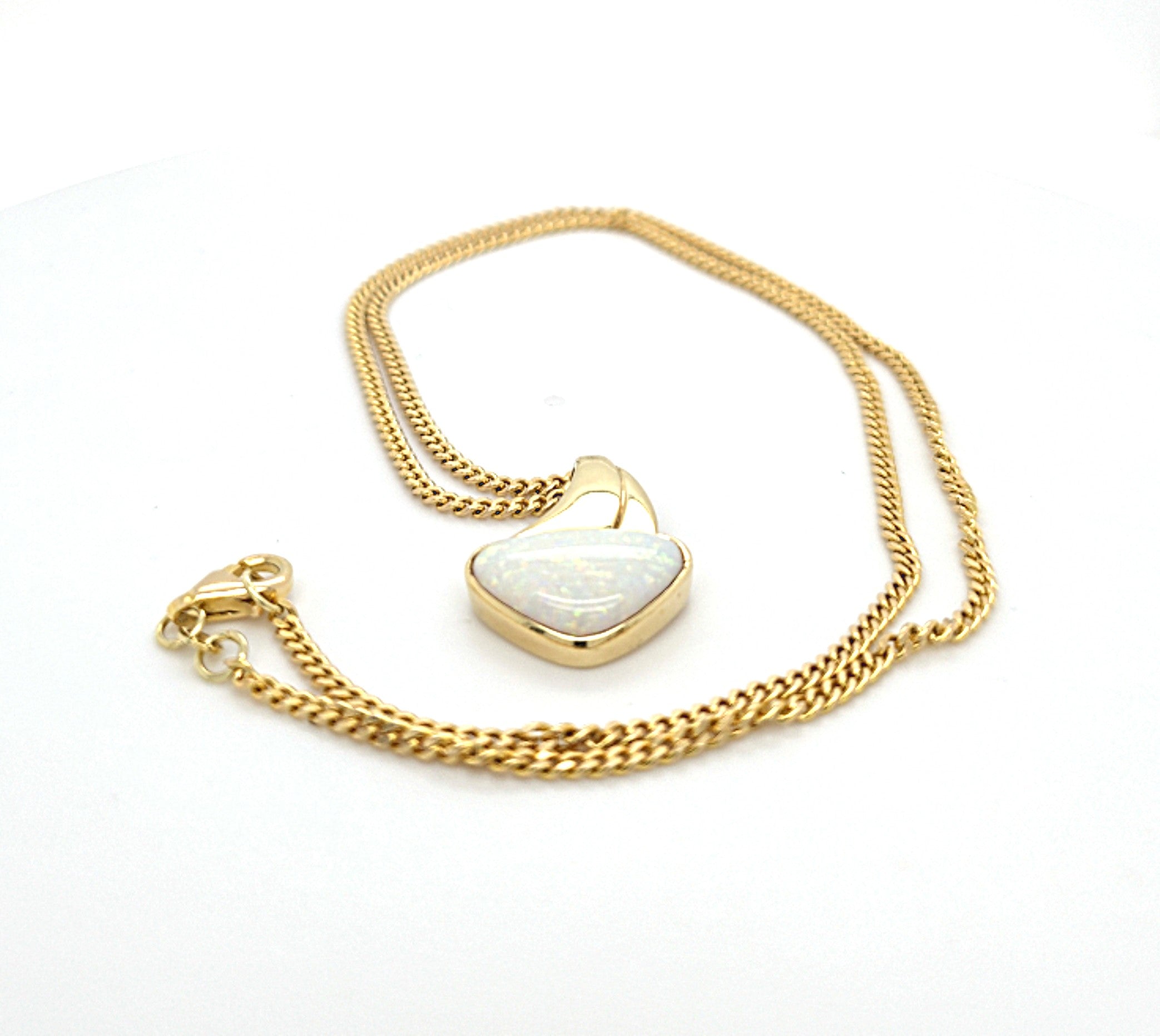 Collier Kette Gold 585 14 kt Opal Damen Geschenk Schmuck
