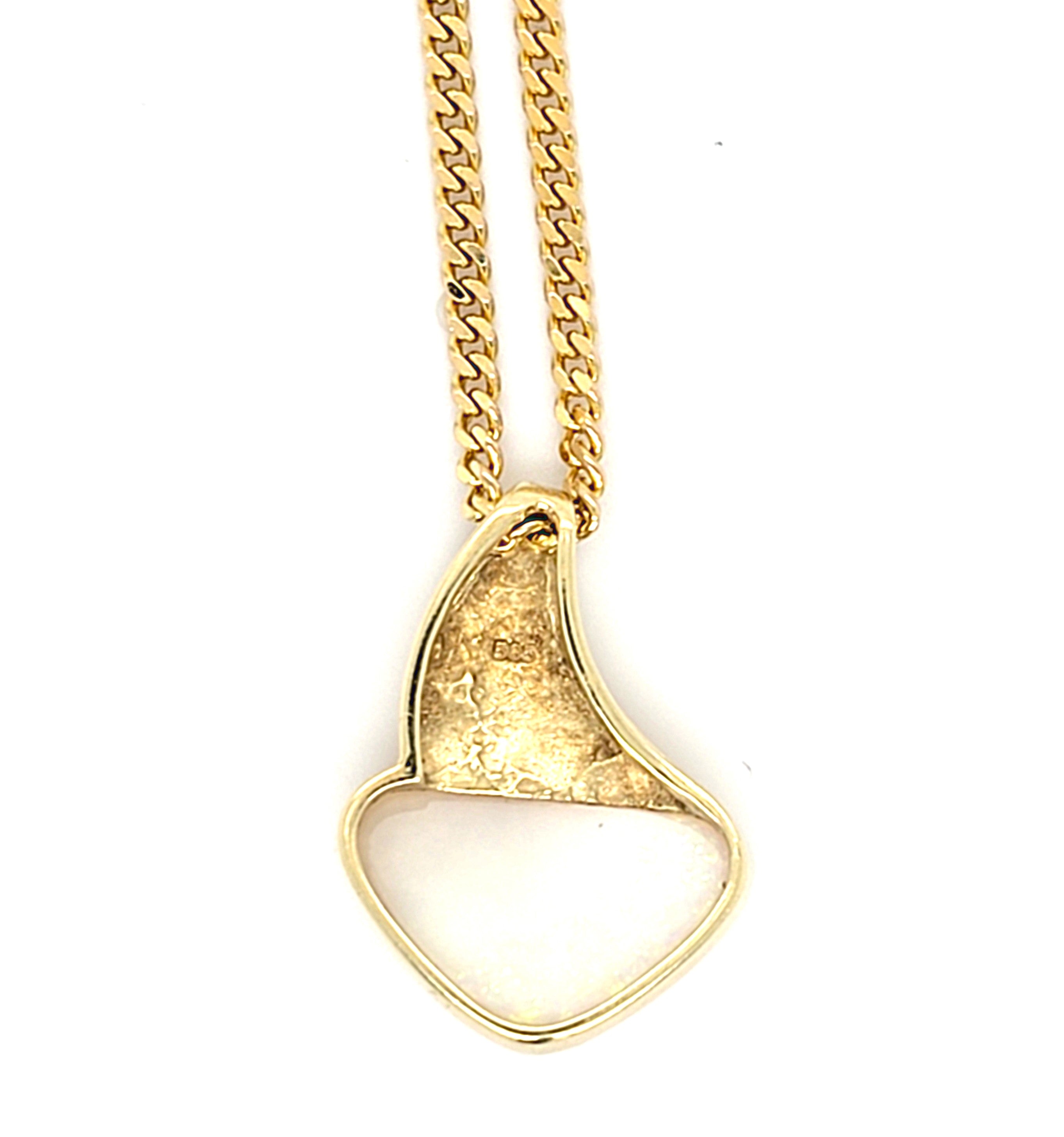 Collier Kette Gold 585 14 kt Opal Damen Geschenk Schmuck