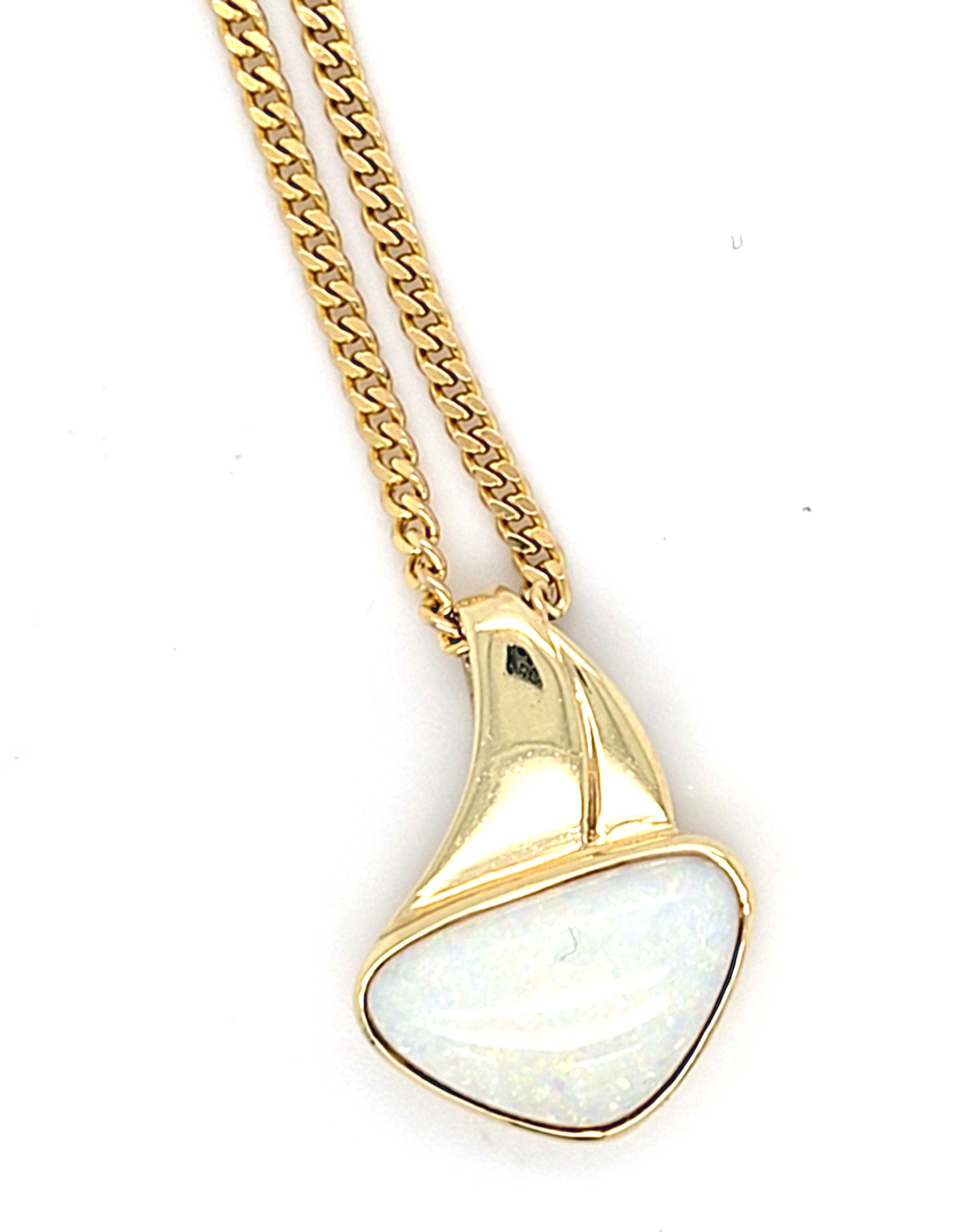 Collier Kette Gold 585 14 kt Opal Damen Geschenk Schmuck