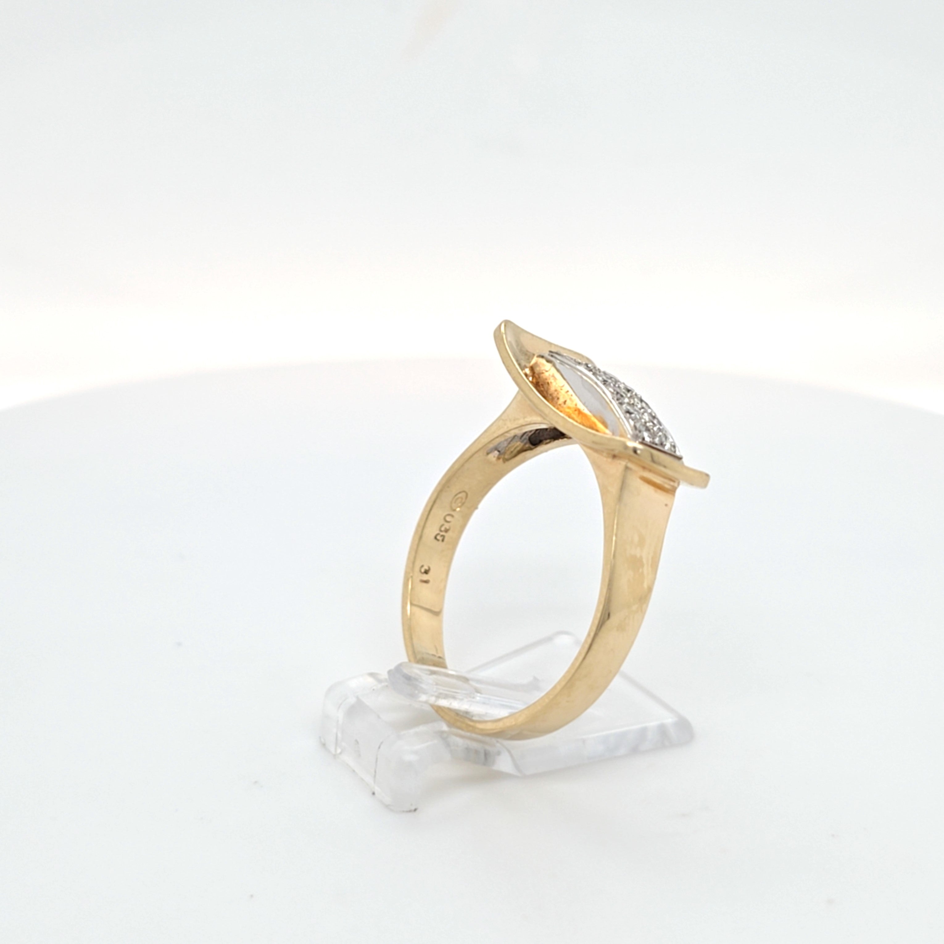 Ring Gelb Weiß Gold 585 Brillanten Damen Schmuck Geschenk