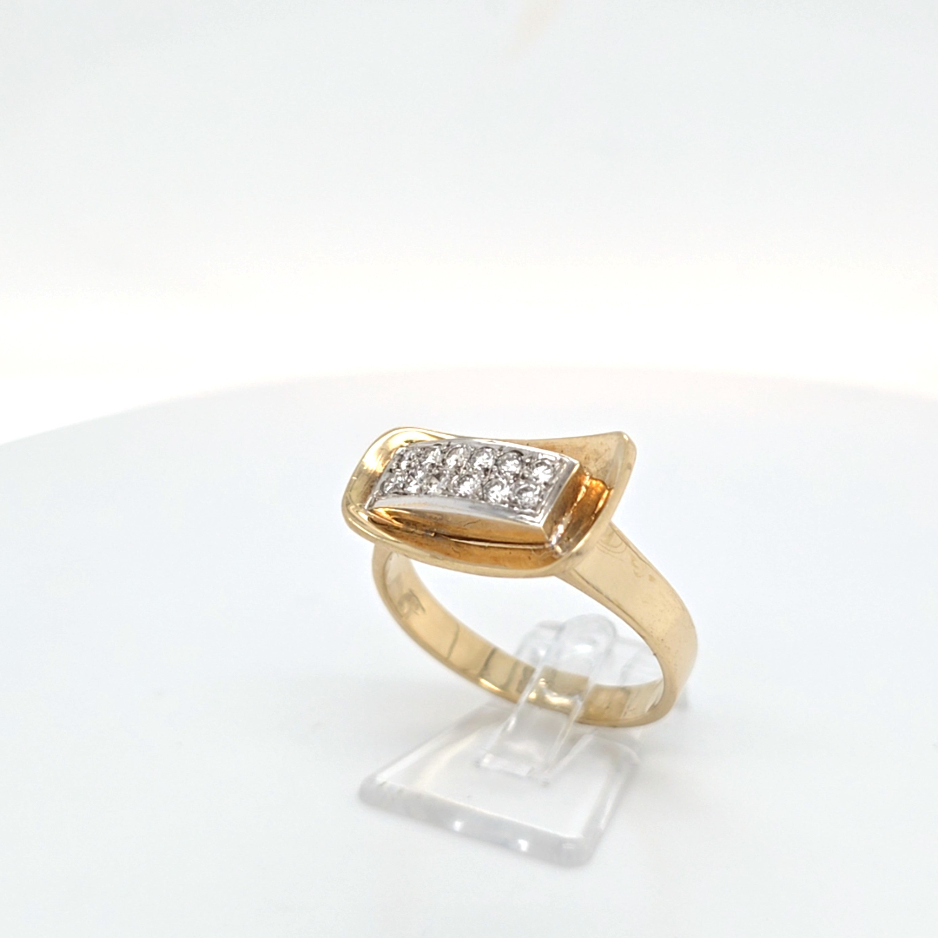 Ring Gelb Weiß Gold 585 Brillanten Damen Schmuck Geschenk