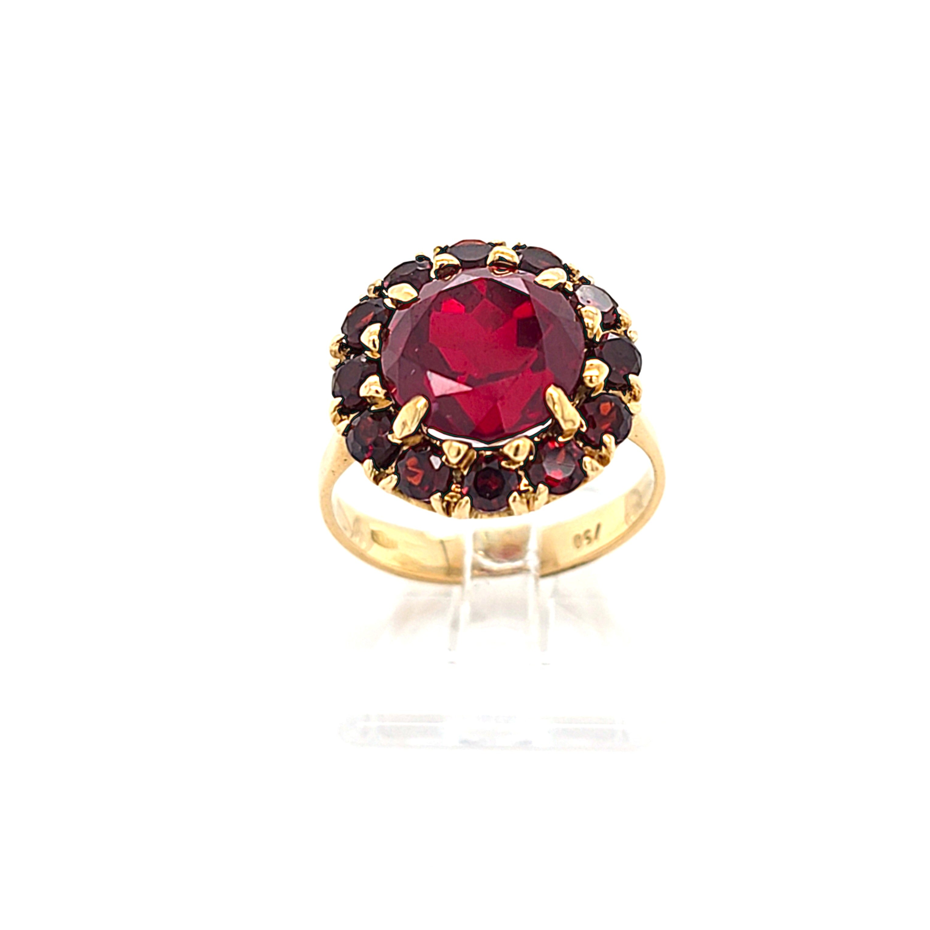 Ring Gold 750 18 kt Granaten Damen