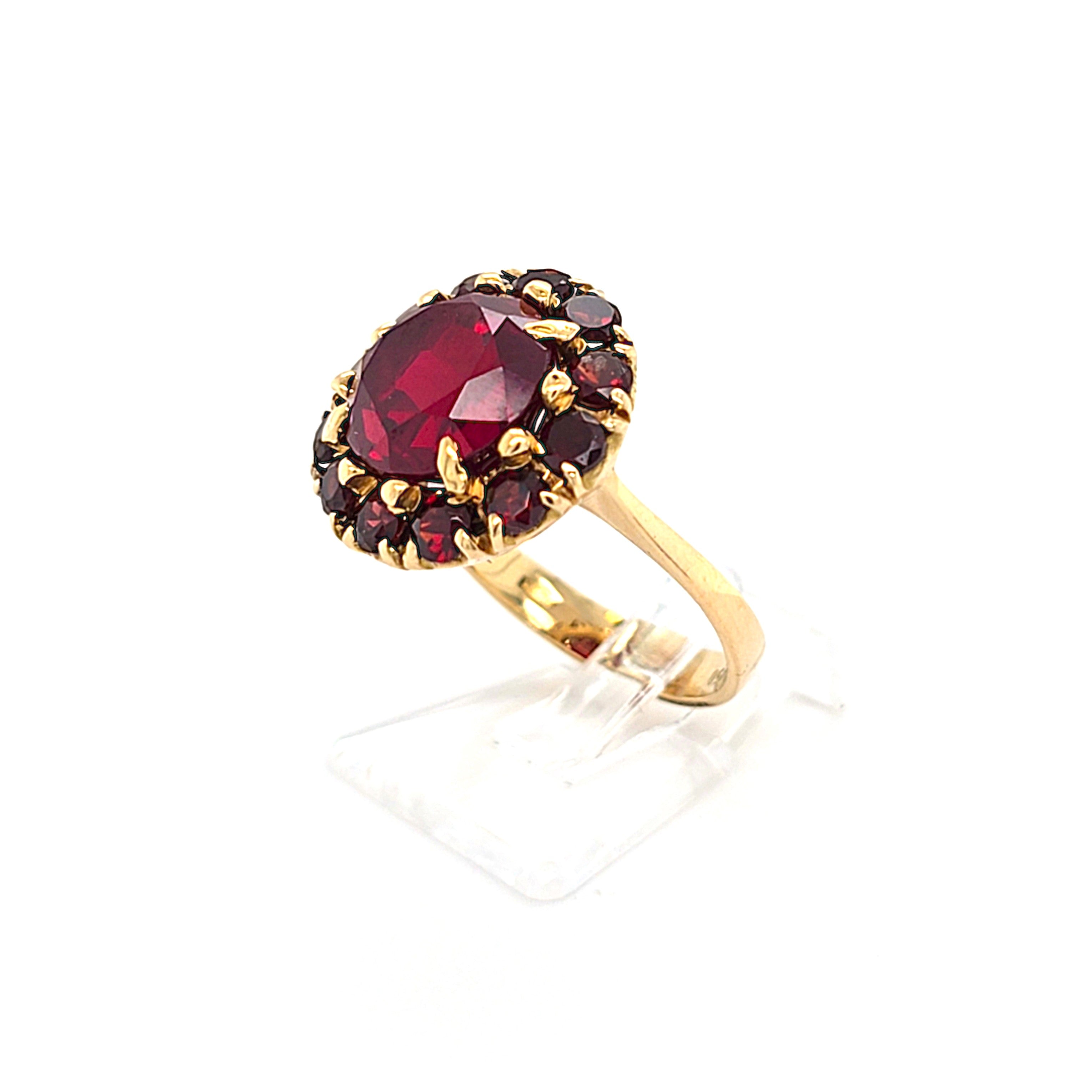 Ring Gold 750 18 kt Granaten Damen