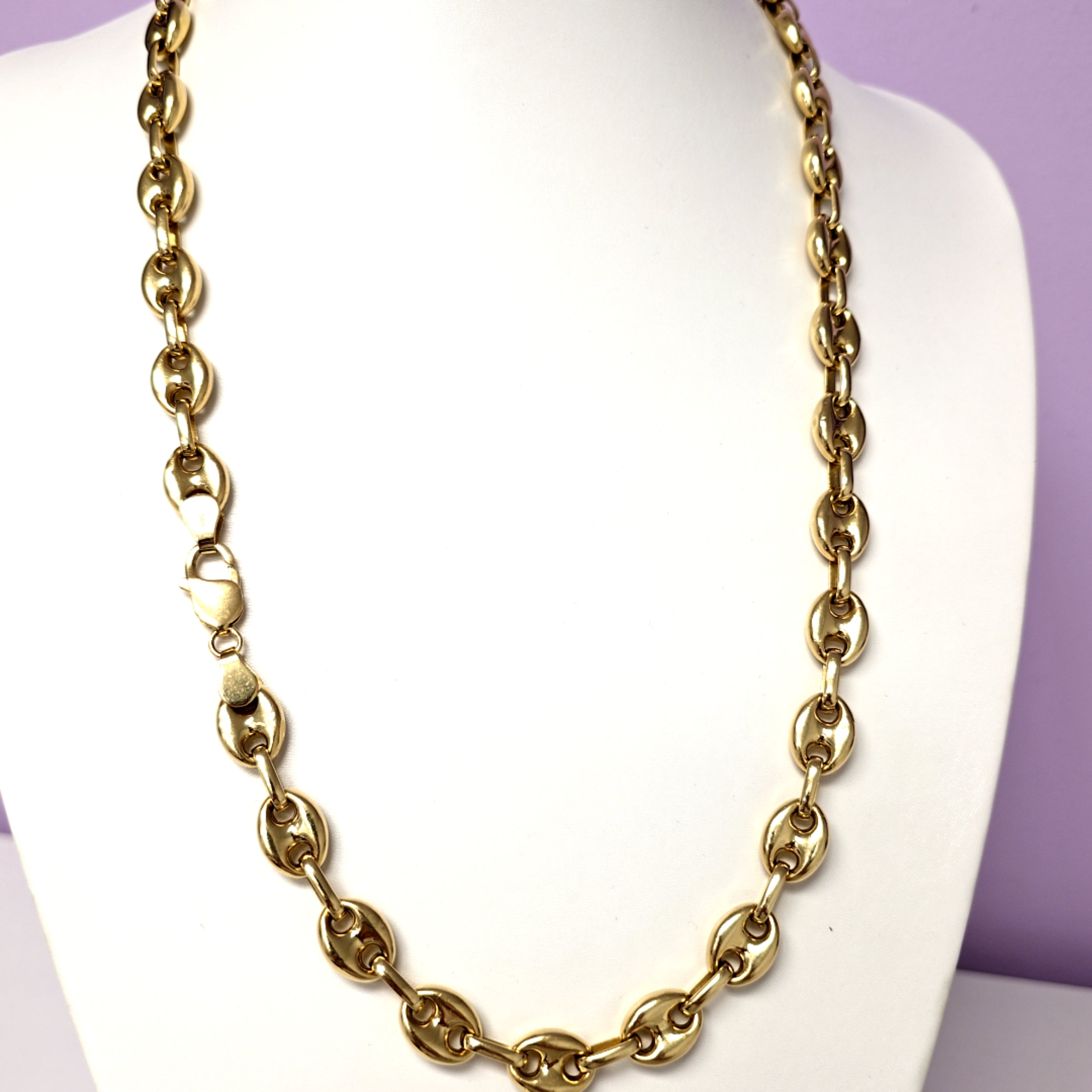 Kette Kaffee Bohne Gelb Gold 585 Unisex Schmuck