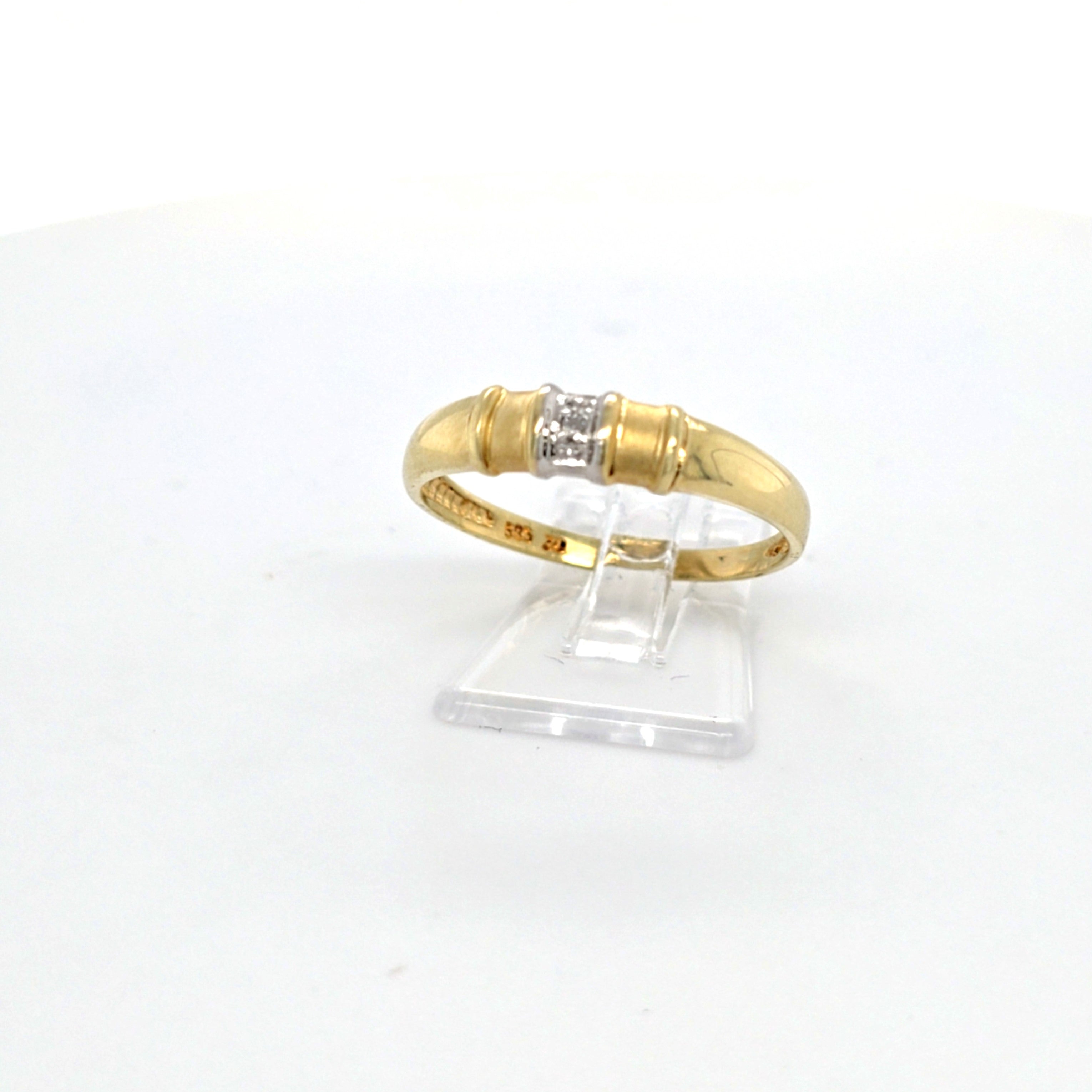 Ring Gelb Weiß Gold 585 Zirkonia Damen