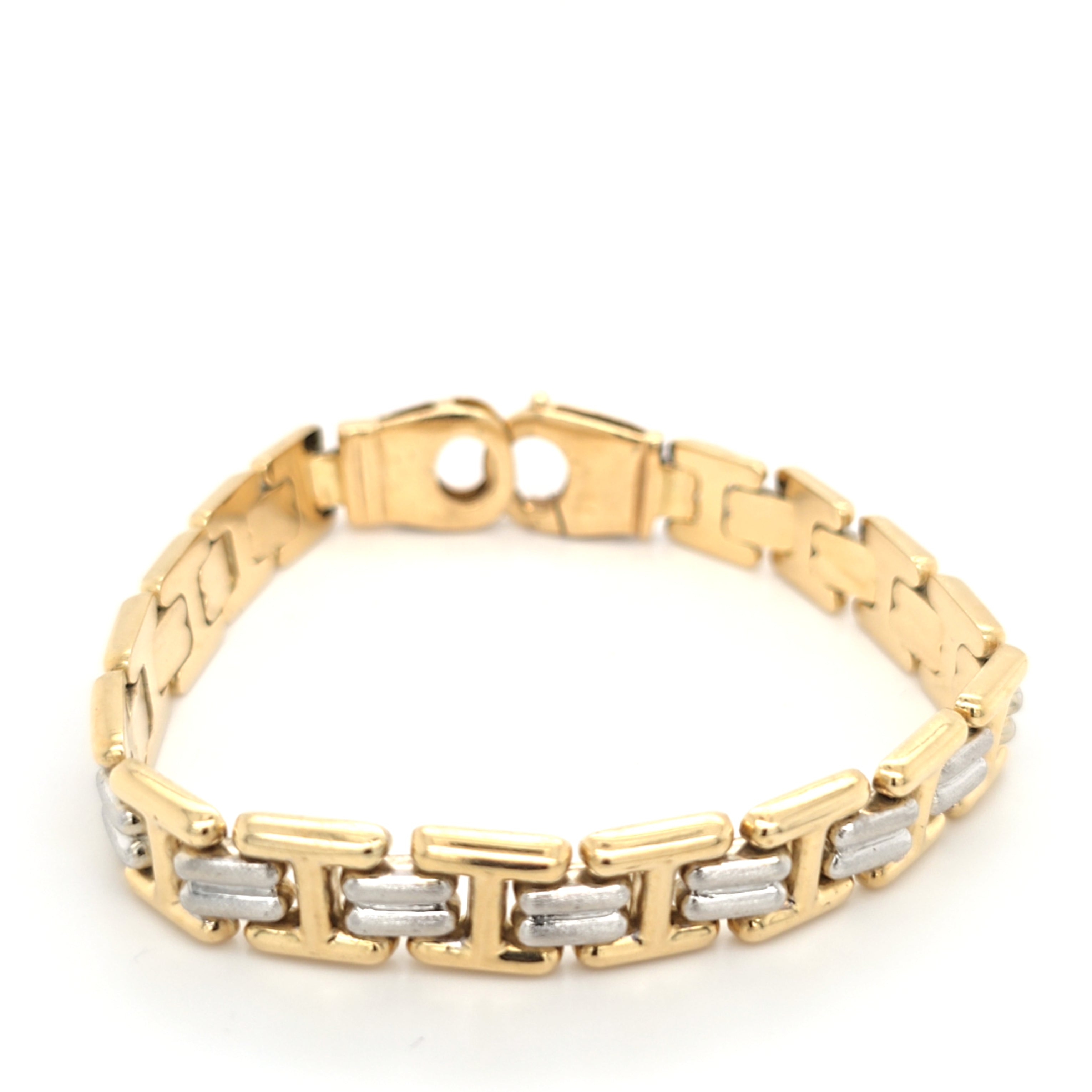 Armband Gelbgold Weißgold 585 14 kt Unisex 19 cm Unsisex