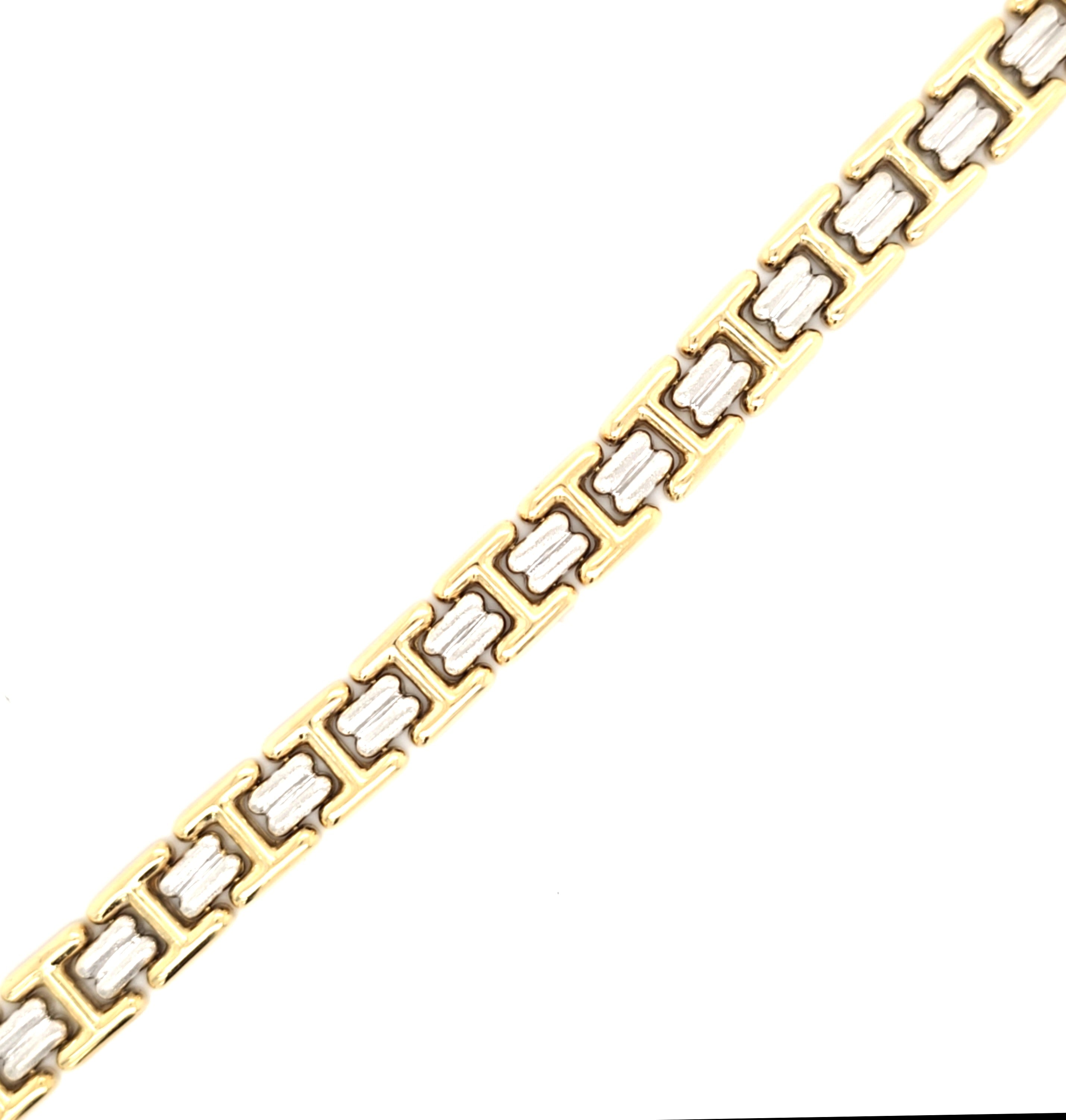 Armband Gelbgold Weißgold 585 14 kt Unisex 19 cm Unsisex