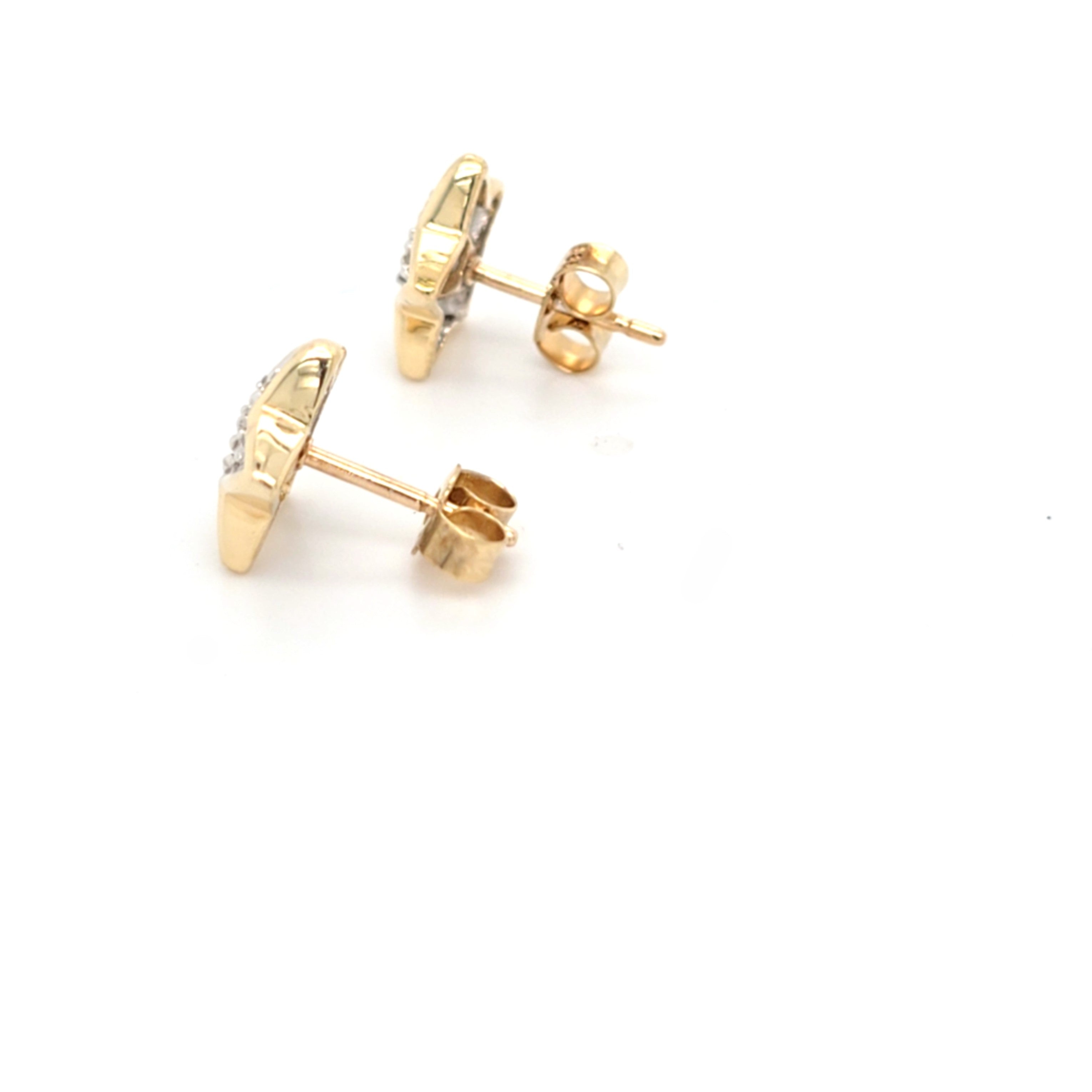 Ohrstecker Gelb Weiß Gold 585 14 Kt. Diamanten Stern Damen Schmuck