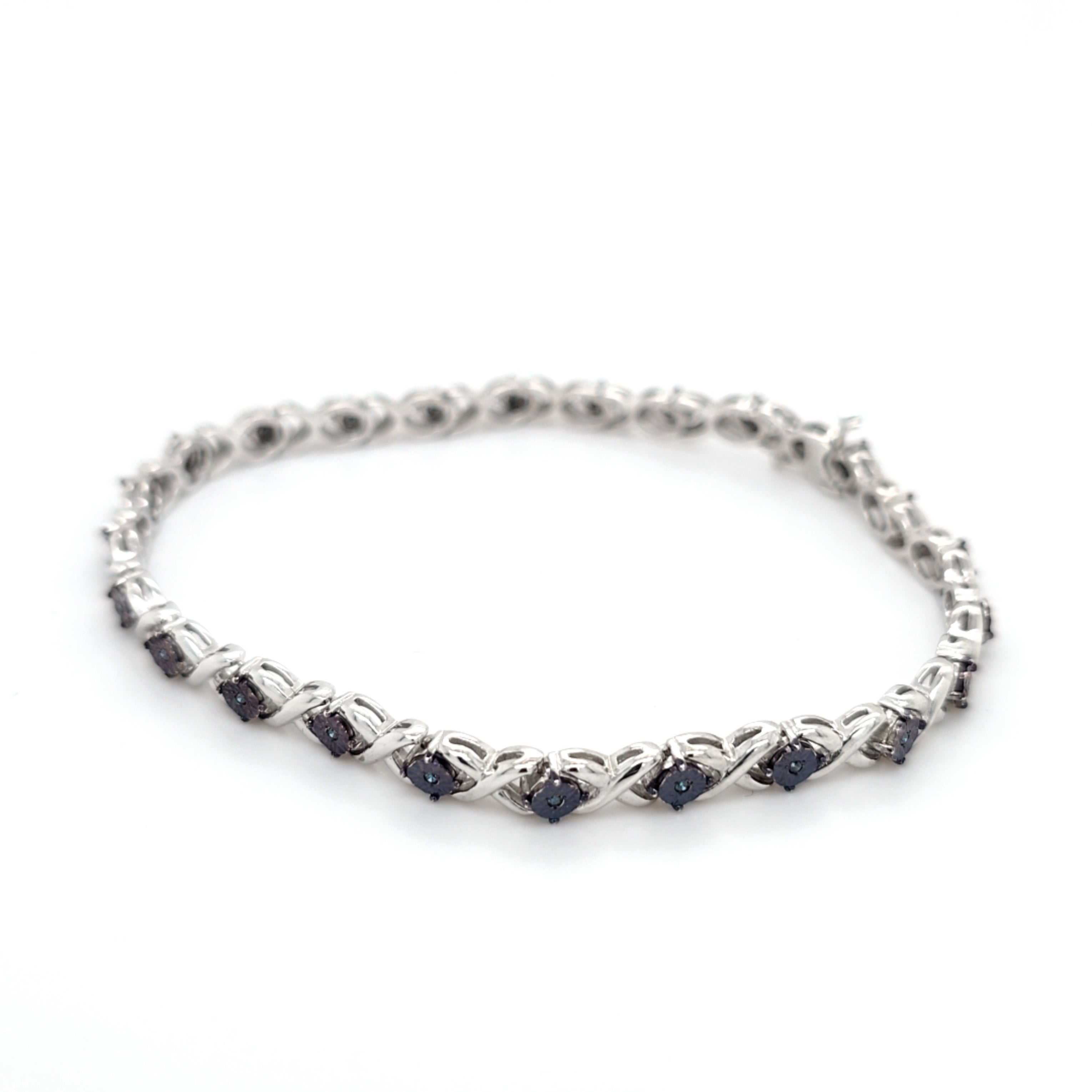 Damen Armband Silber 925 mit blauen Schmucksteinen ca 20cm 214773