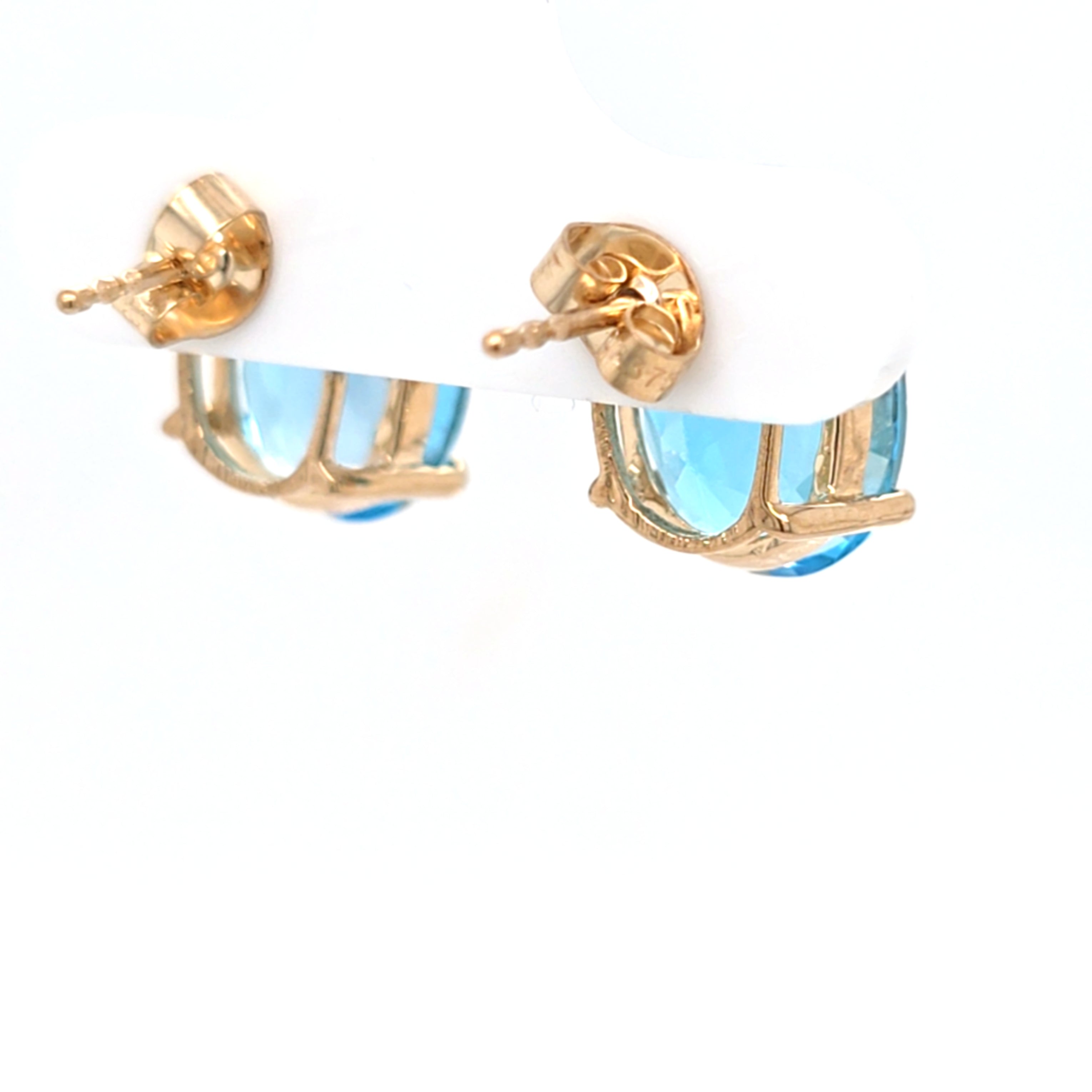 Damen Ohrringe Gelbgold 375 9 kt hellblaue Schmucksteine 215425