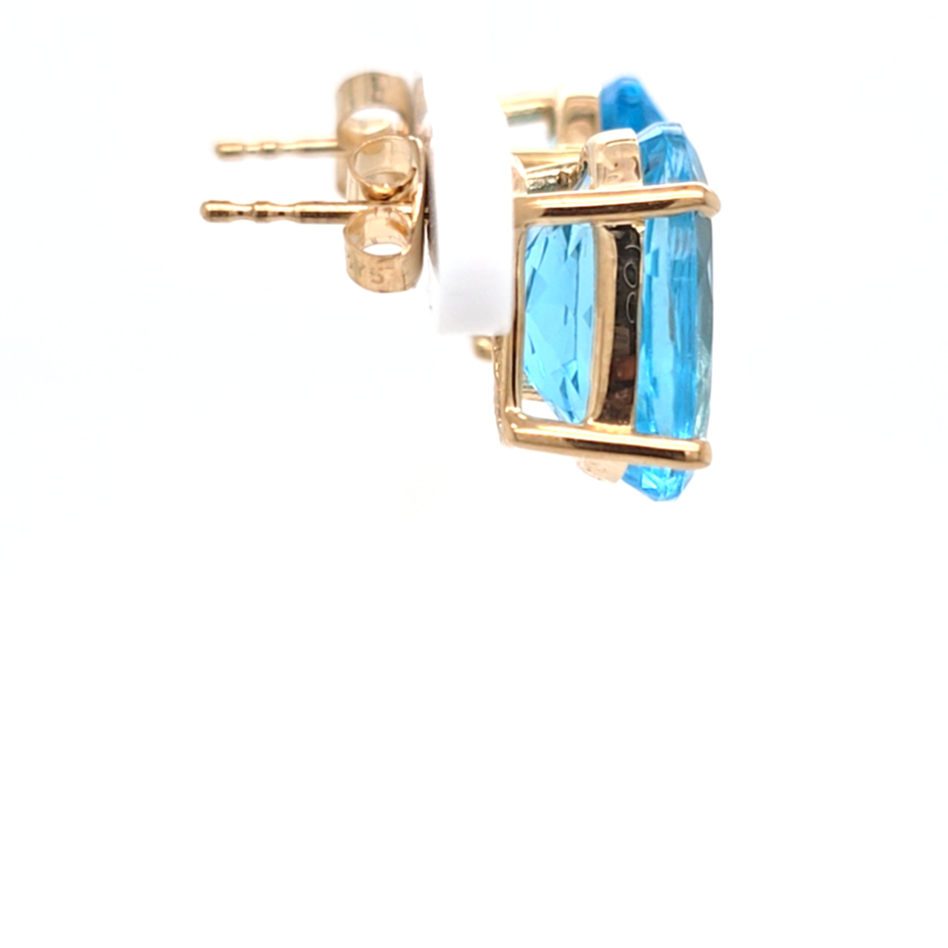 Damen Ohrringe Gelbgold 375 9 kt hellblaue Schmucksteine 215425
