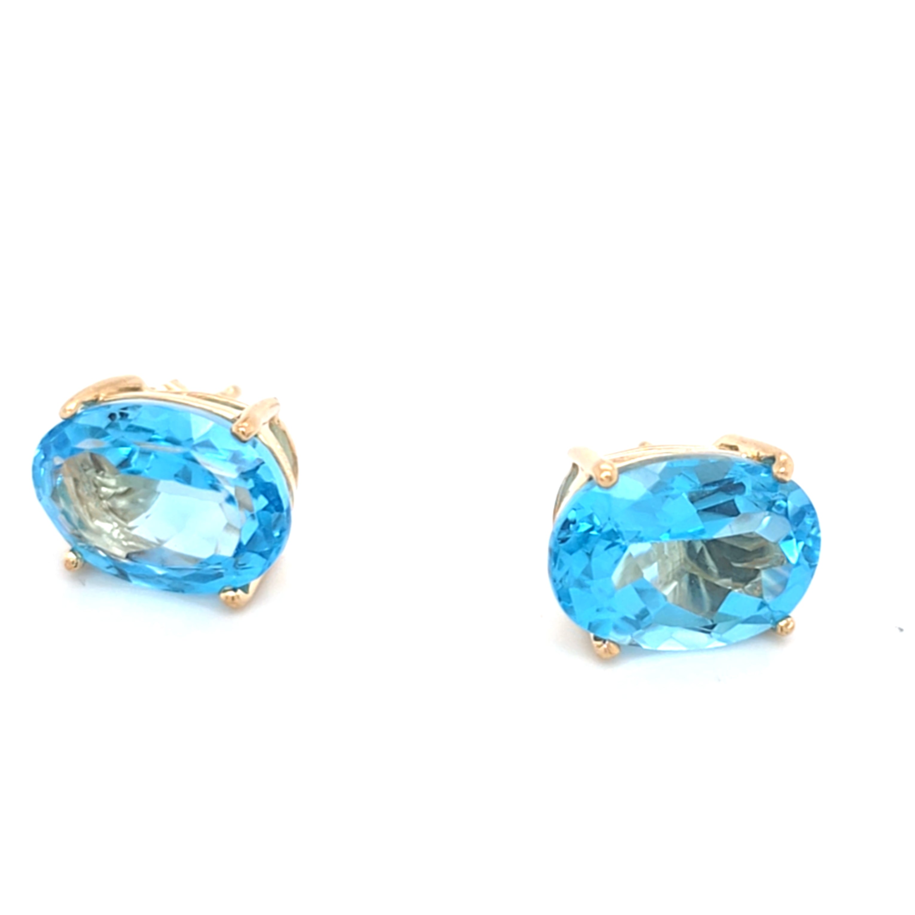 Damen Ohrringe Gelbgold 375 9 kt hellblaue Schmucksteine 215425