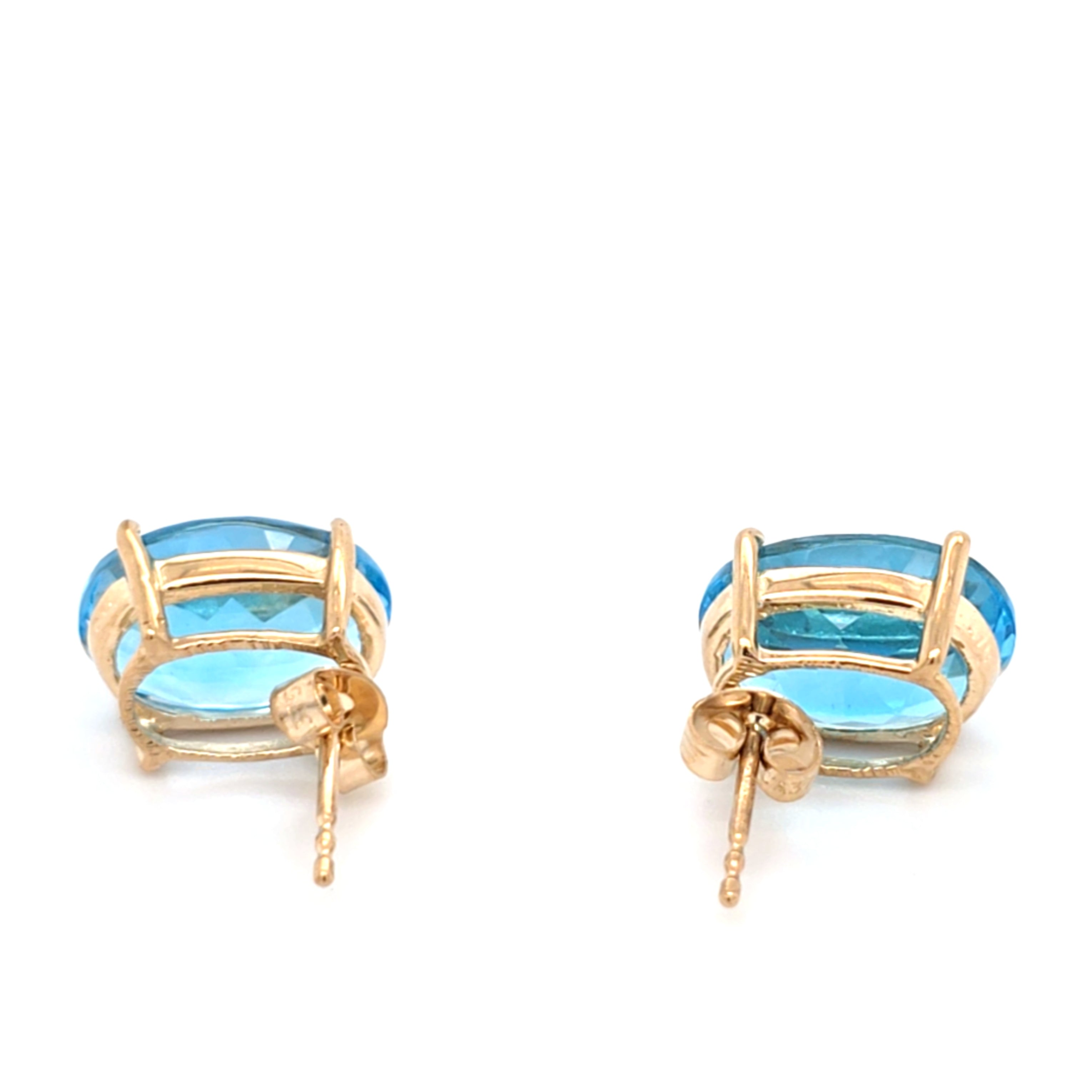 Damen Ohrringe Gelbgold 375 9 kt hellblaue Schmucksteine 215425
