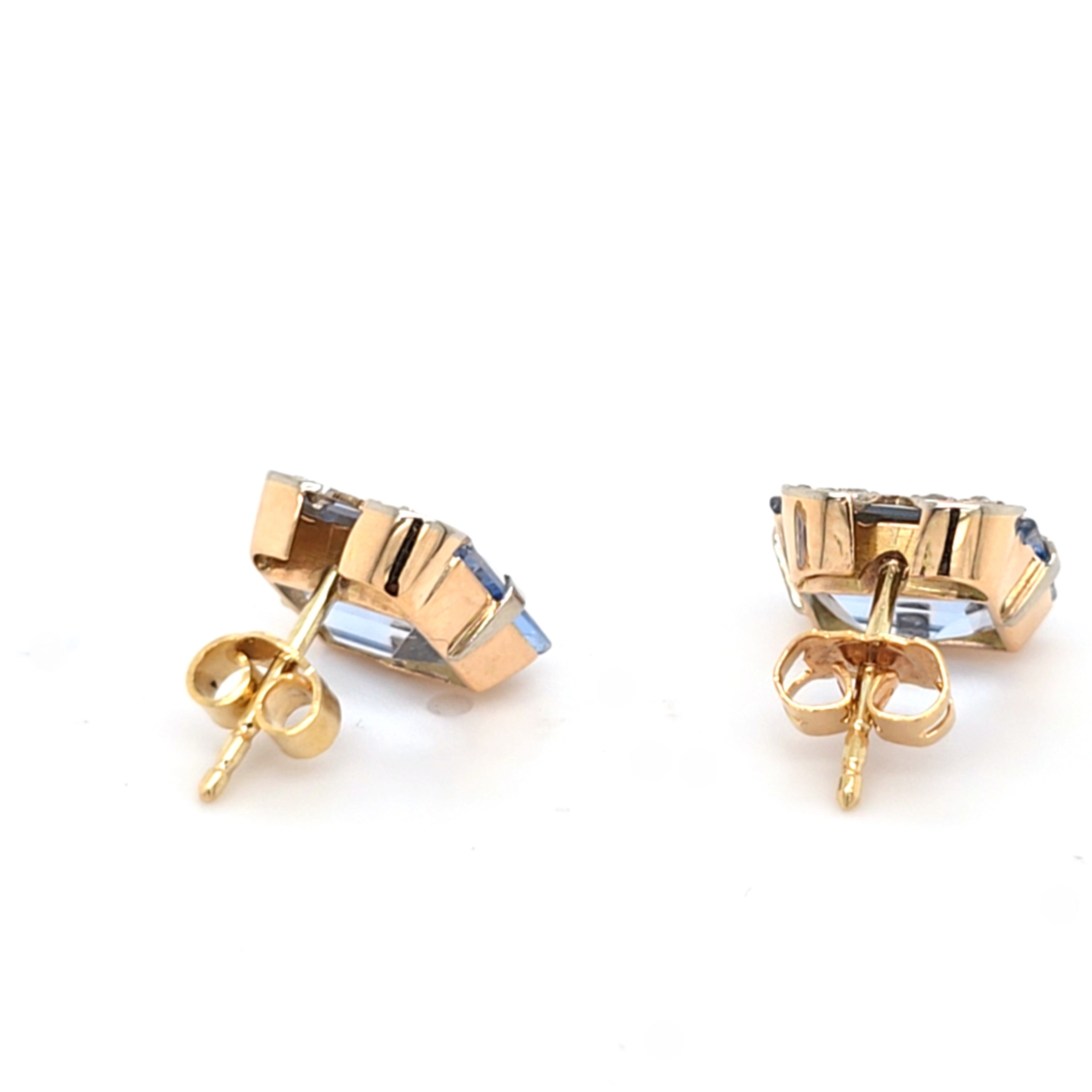Ohrringe Stecker Gold Zirkonia hellblauen Schmuckstein Damen 215413