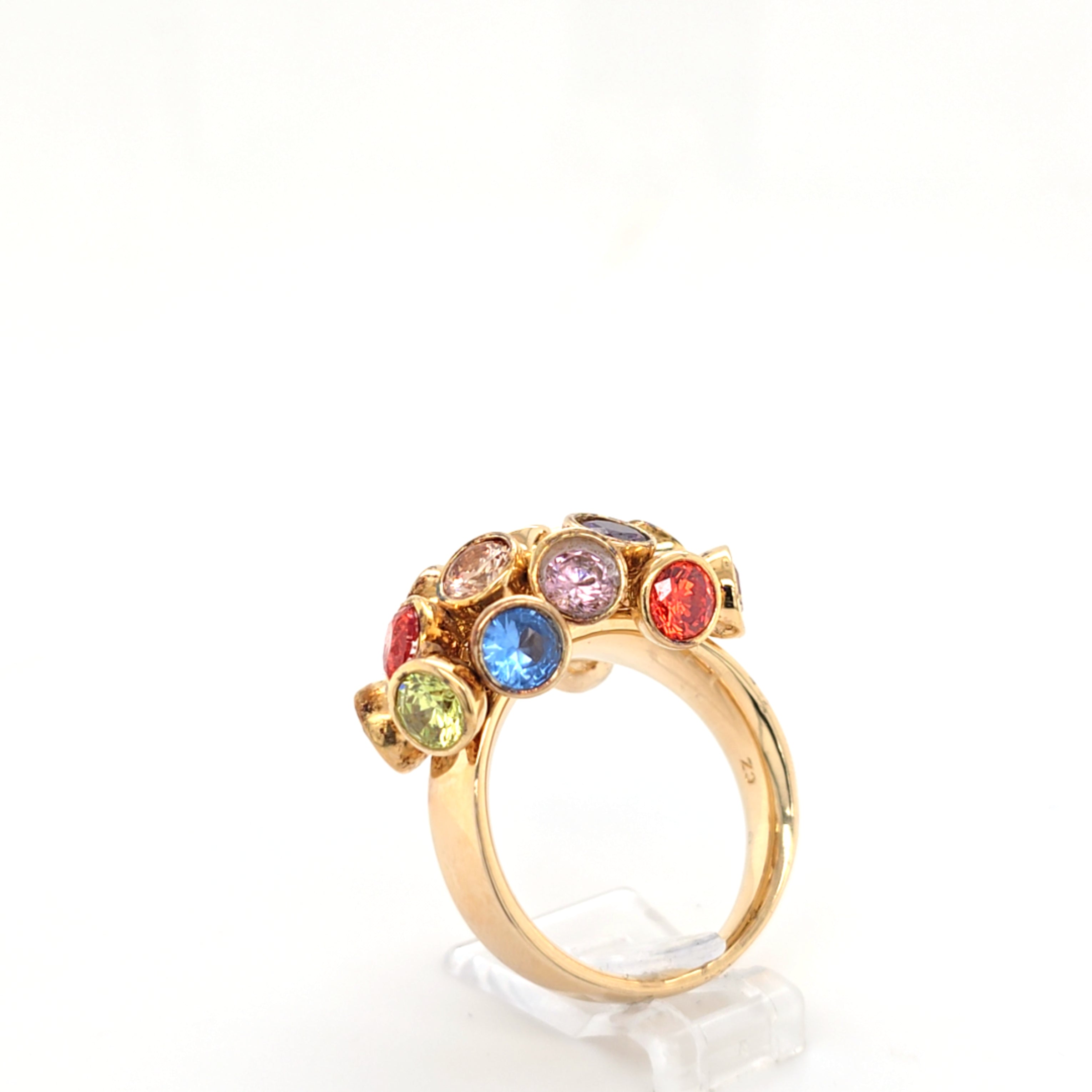 Ring Silber Vergoldet 925 Schmucksteine Bunt Damen Geschenk