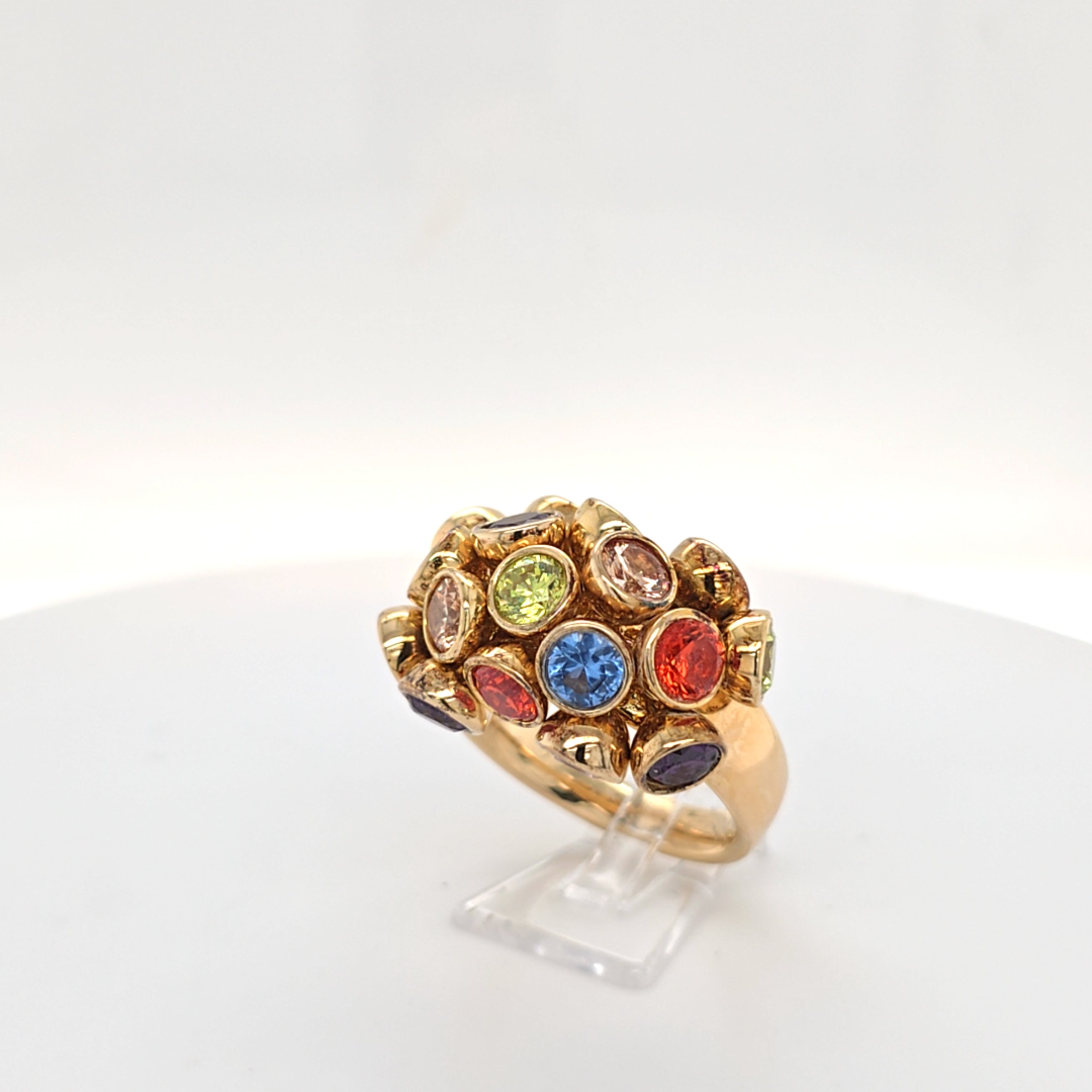 Ring Silber Vergoldet 925 Schmucksteine Bunt Damen Geschenk