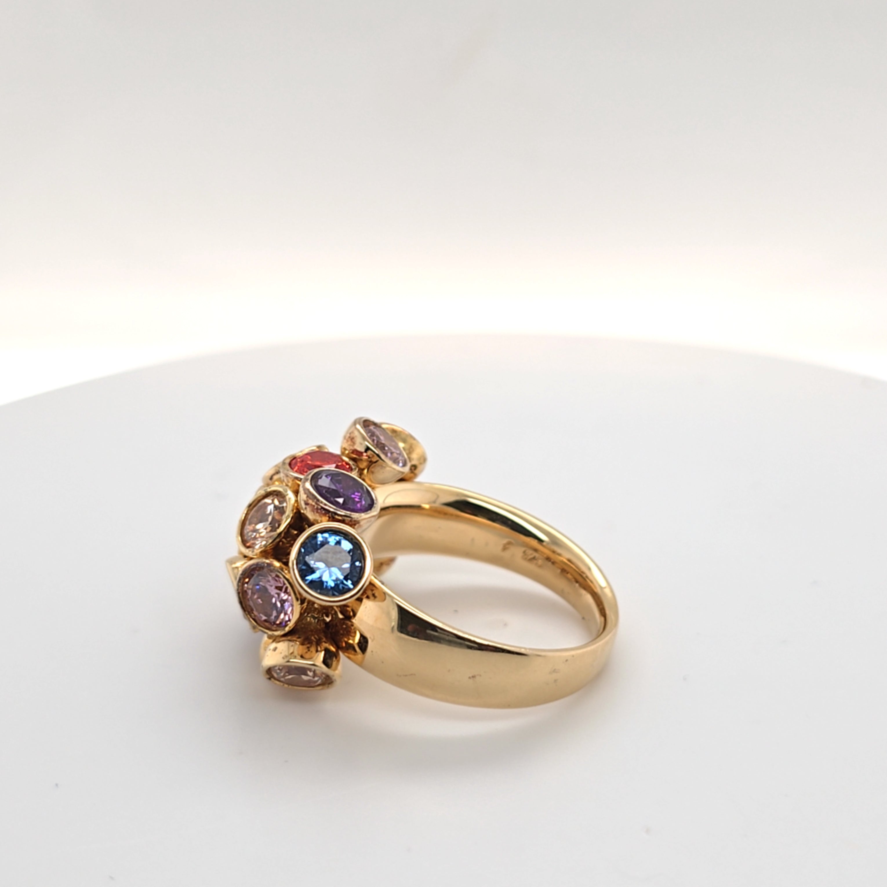 Ring Silber Vergoldet 925 Schmucksteine Bunt Damen Geschenk