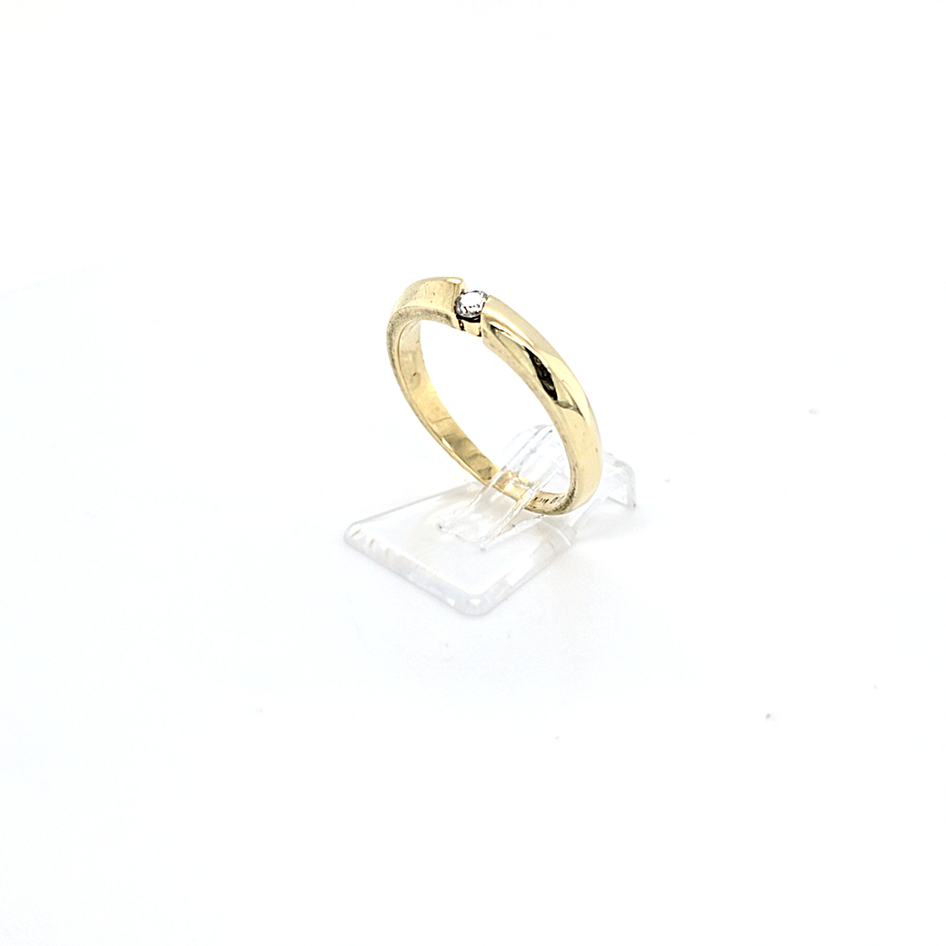 Damenring Gold 585 14kt. 1 Brillant ca. 0,1ct. *59* 212795