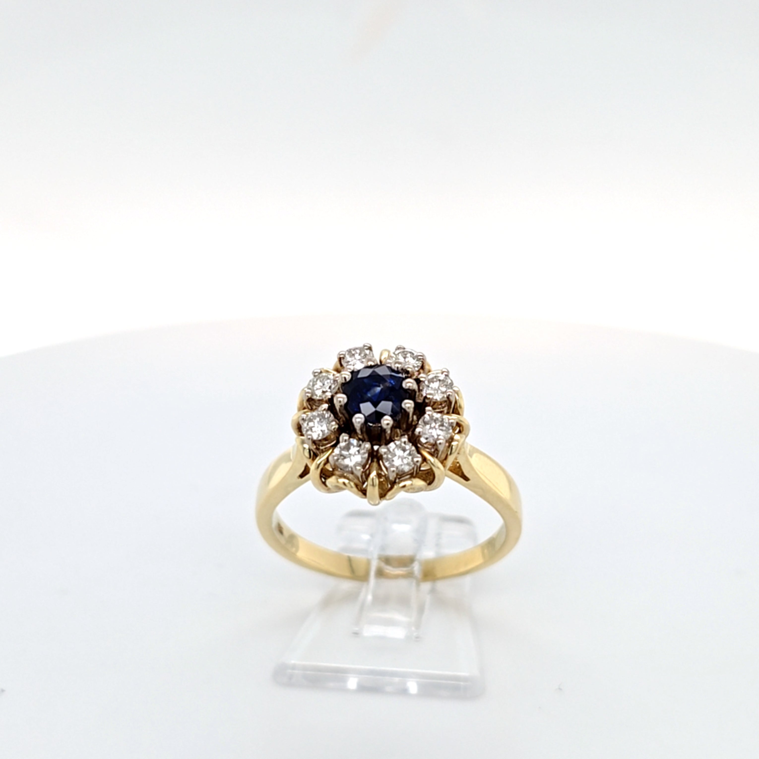 Ring Gelb Gold 585 Brillanten Schmuckstein Blau Damen