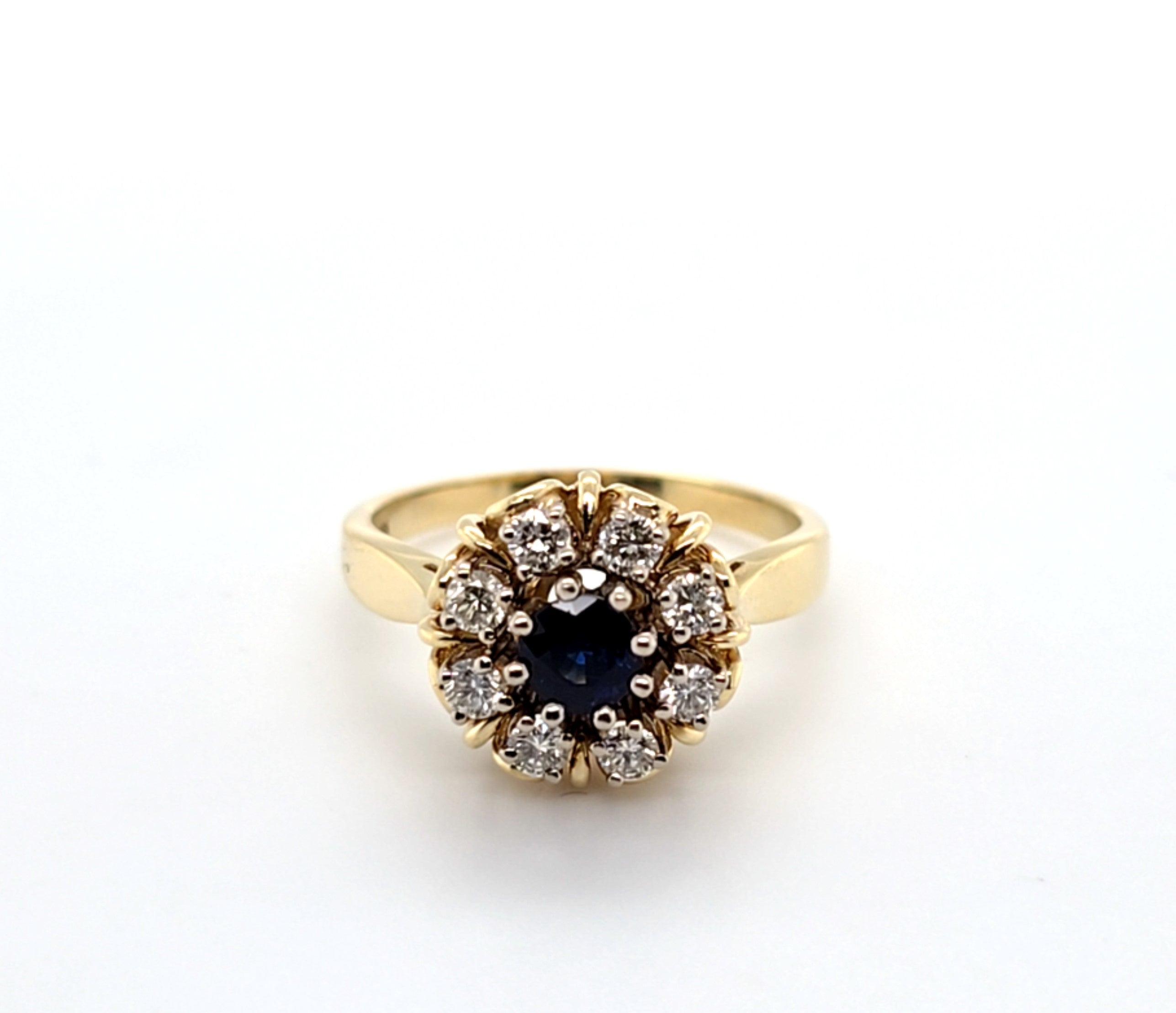 Ring Gelb Gold 585 Brillanten Schmuckstein Blau Damen