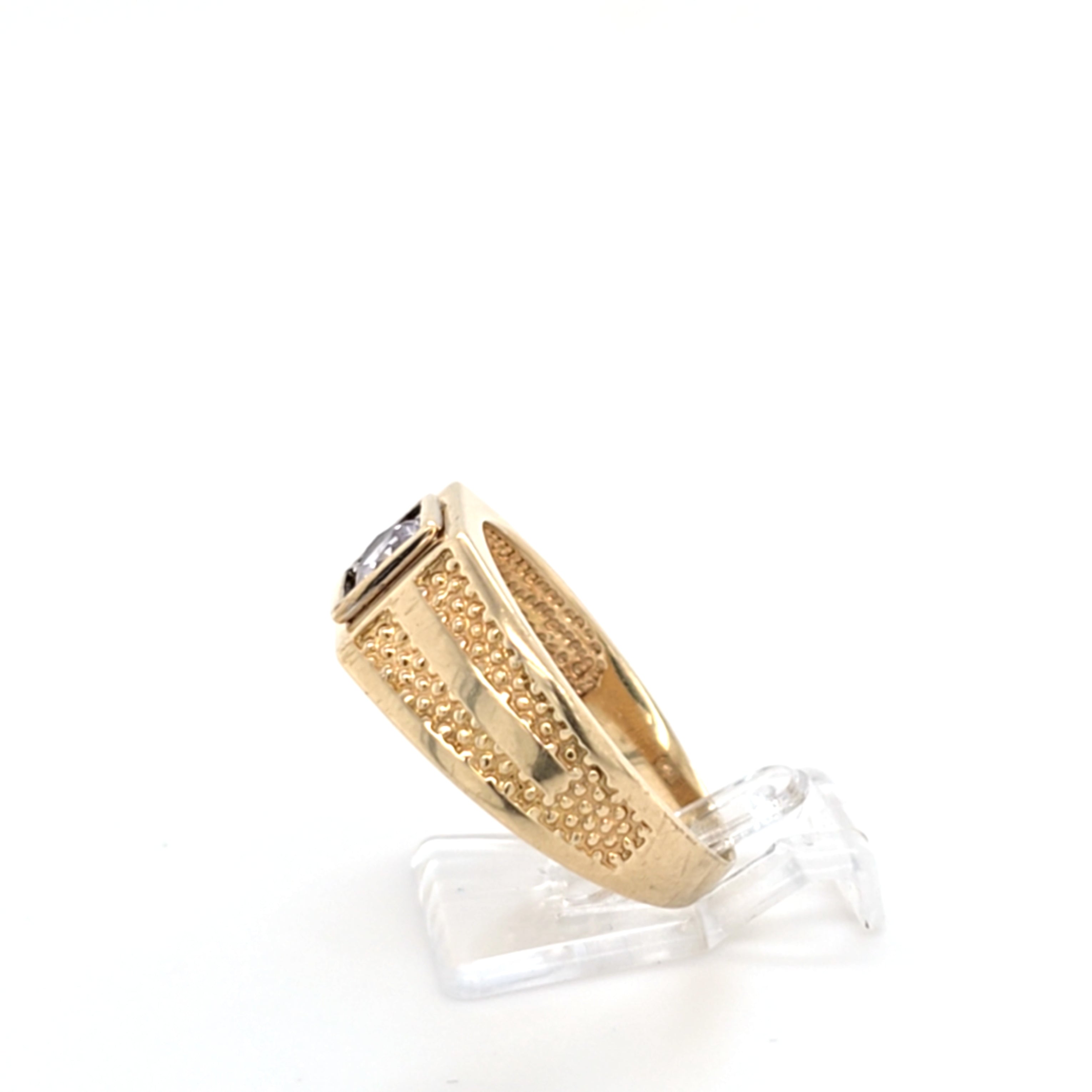 Ring Gelb Gold Zirkonia Unisex Schmuck Geschenk
