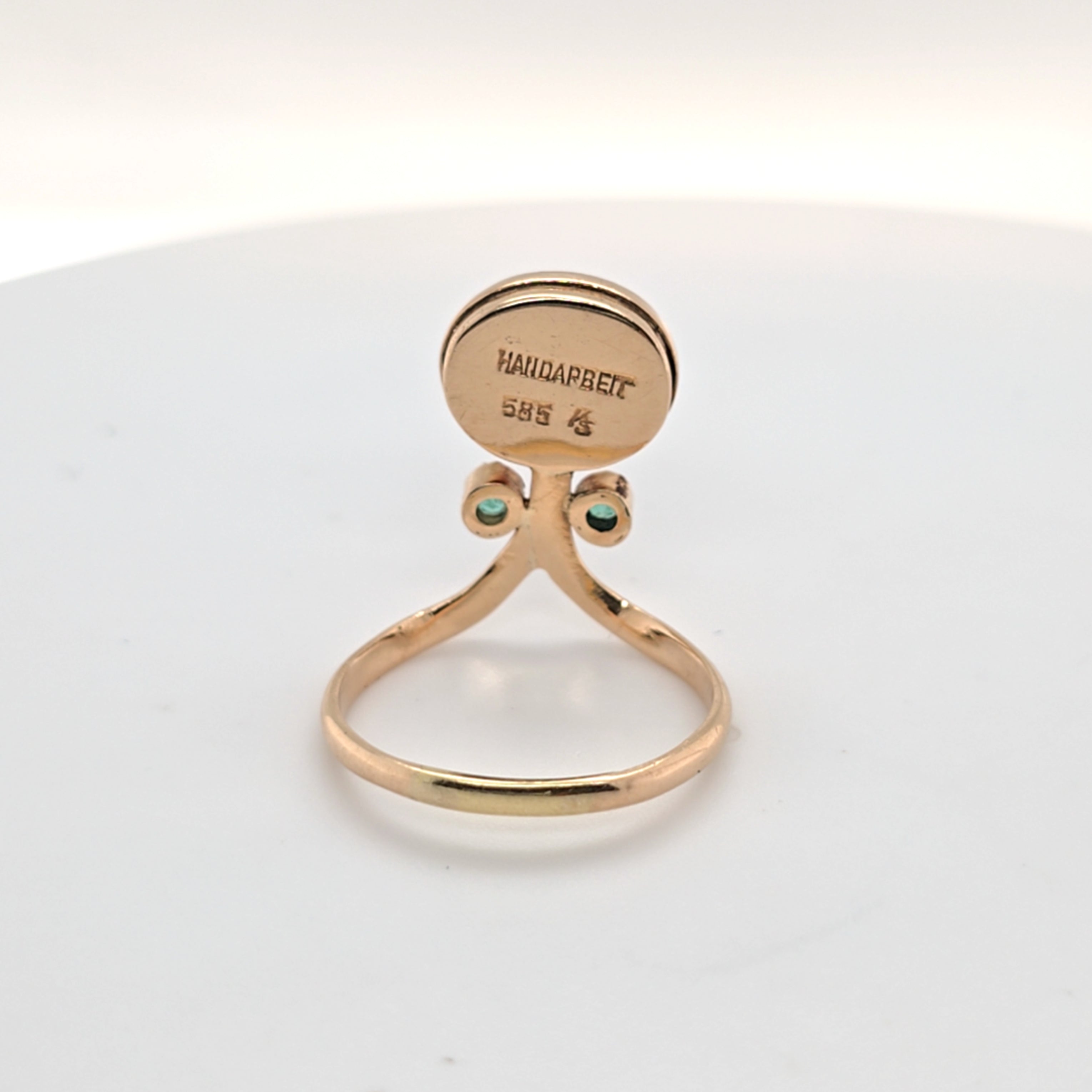 Ring Gelb Gold 585 Schmuckstein grün Opal