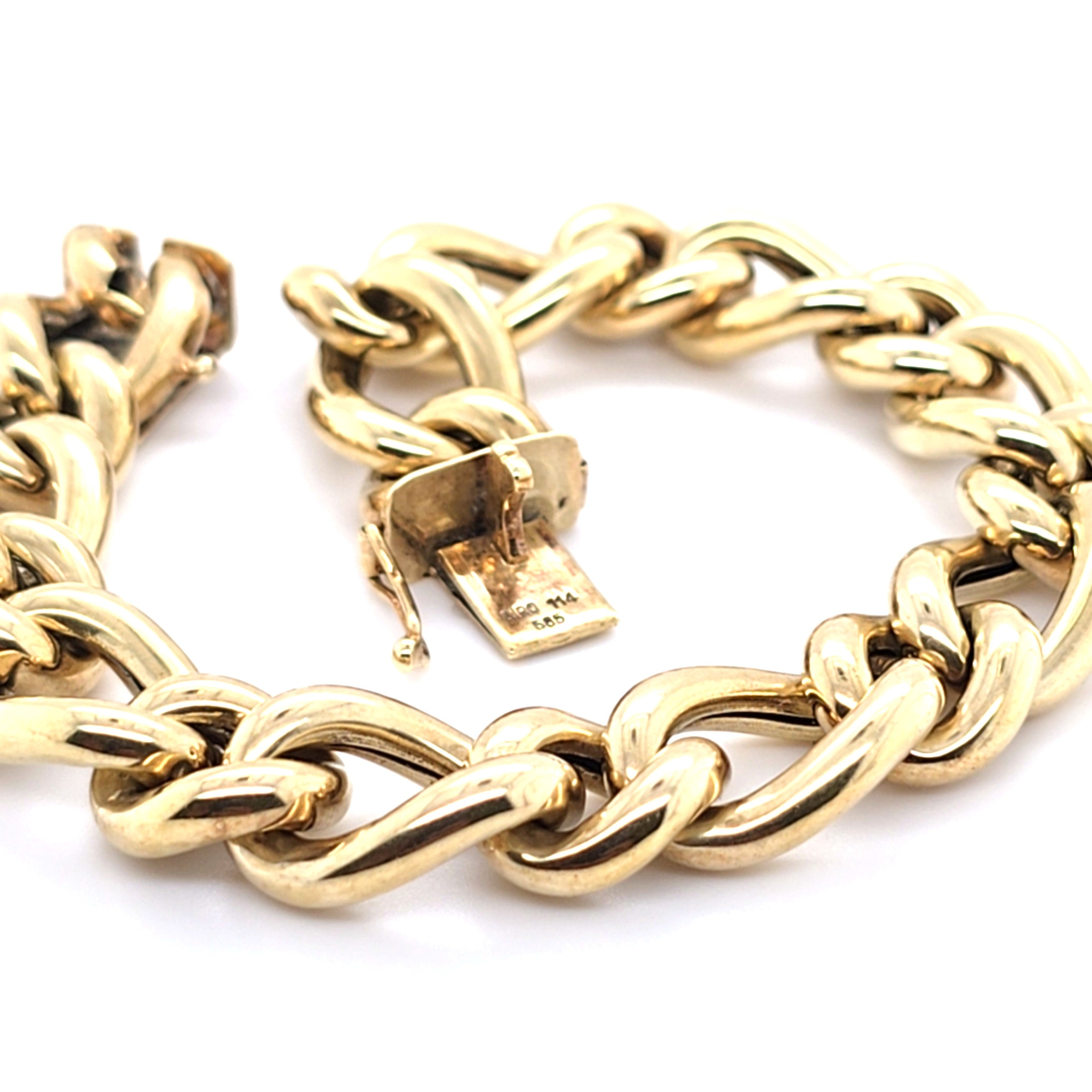 Damen Armband Gelbgold 585 14 kt Massiv Länge 20 cm Schmuck 219589