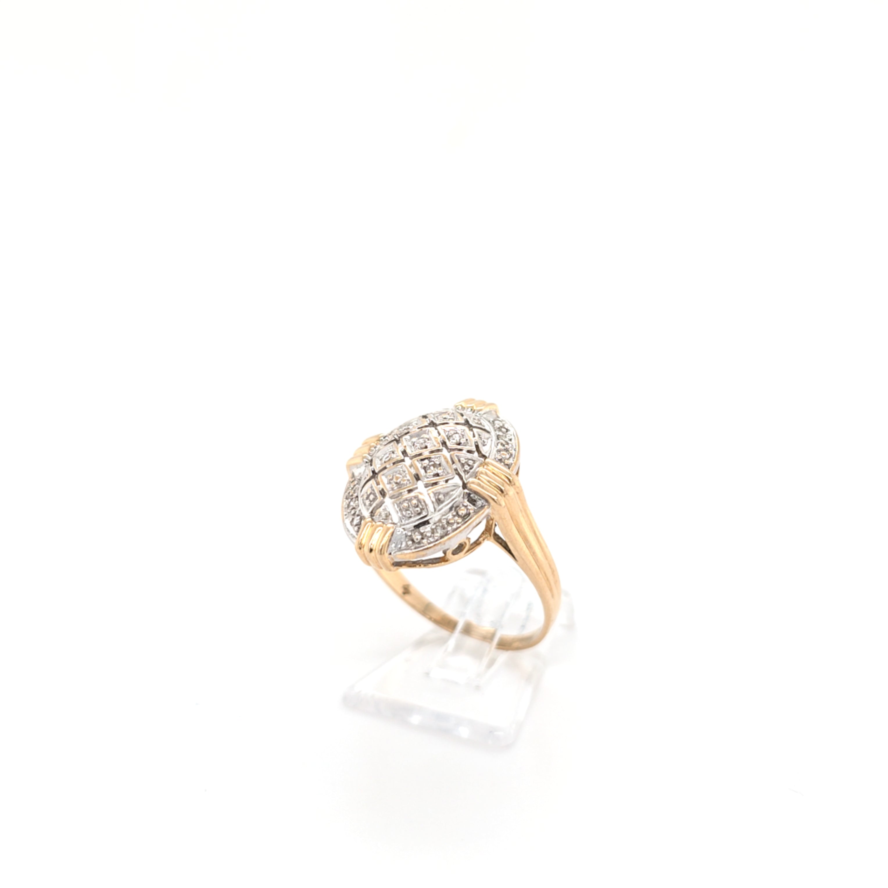 Ring Gelb Weiß Gold 585 Diamanten Damen Schmuck